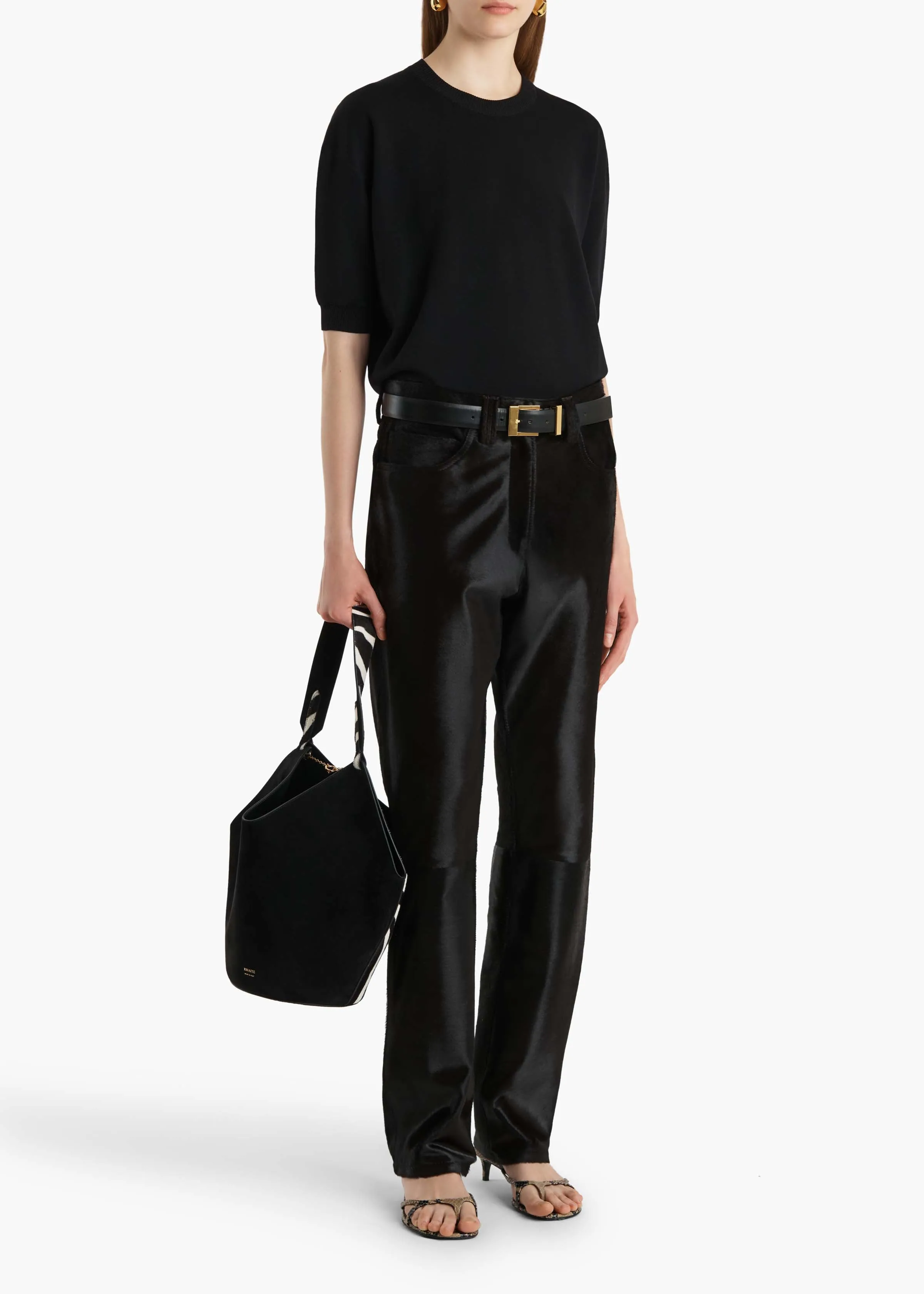 Callum Pant in Chocolate Haircalf sold by KHAITE product image thumbnail 2