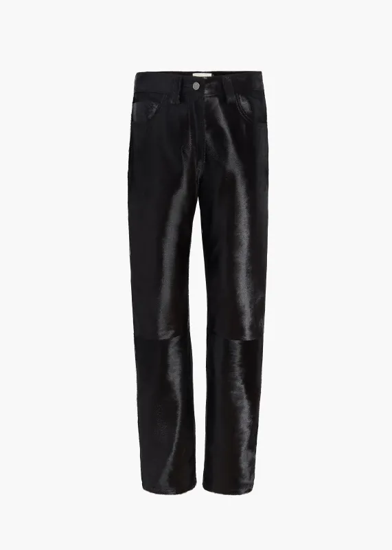 Callum Pant in Chocolate Haircalf sold by KHAITE