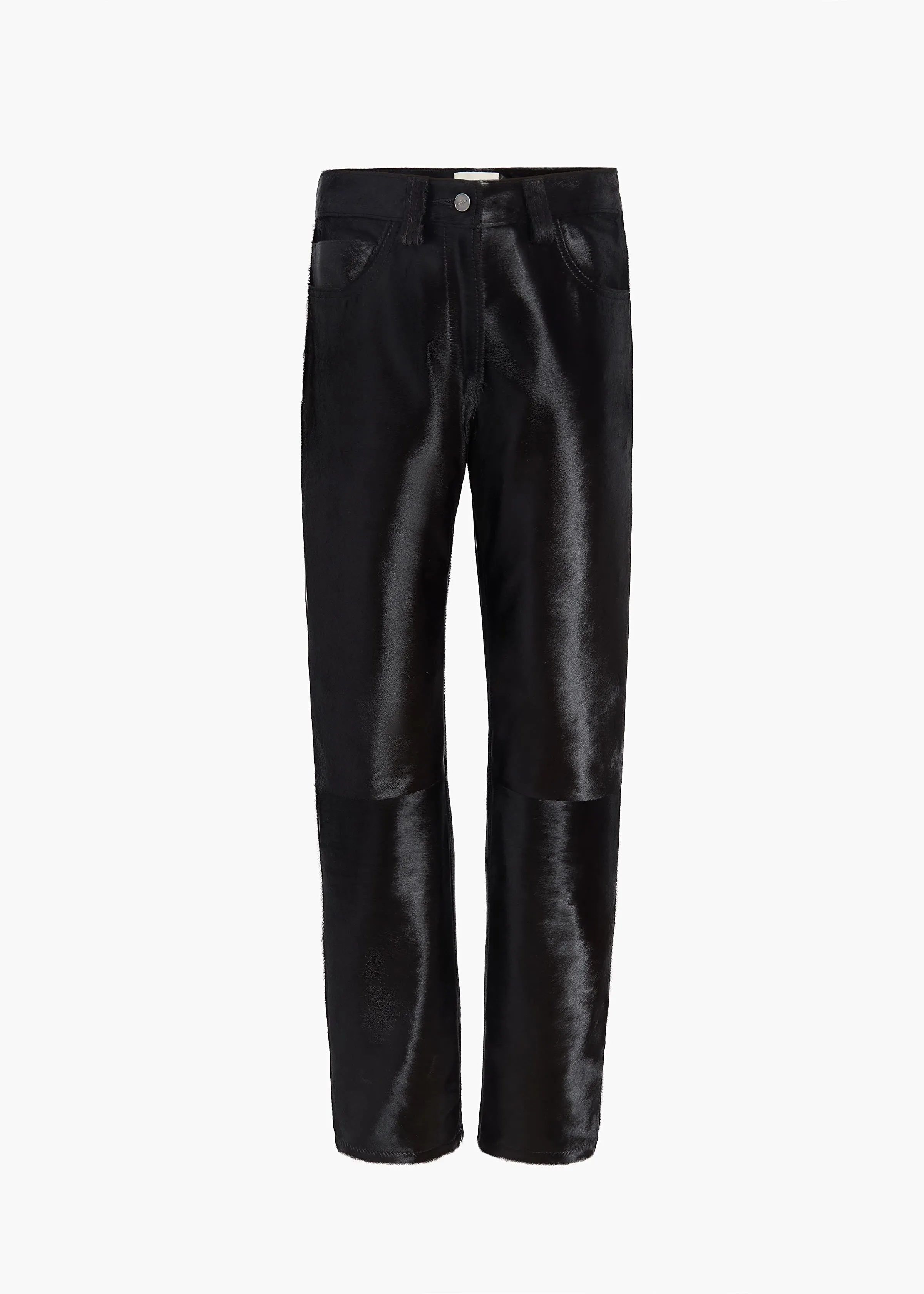 Callum Pant in Chocolate Haircalf sold by KHAITE