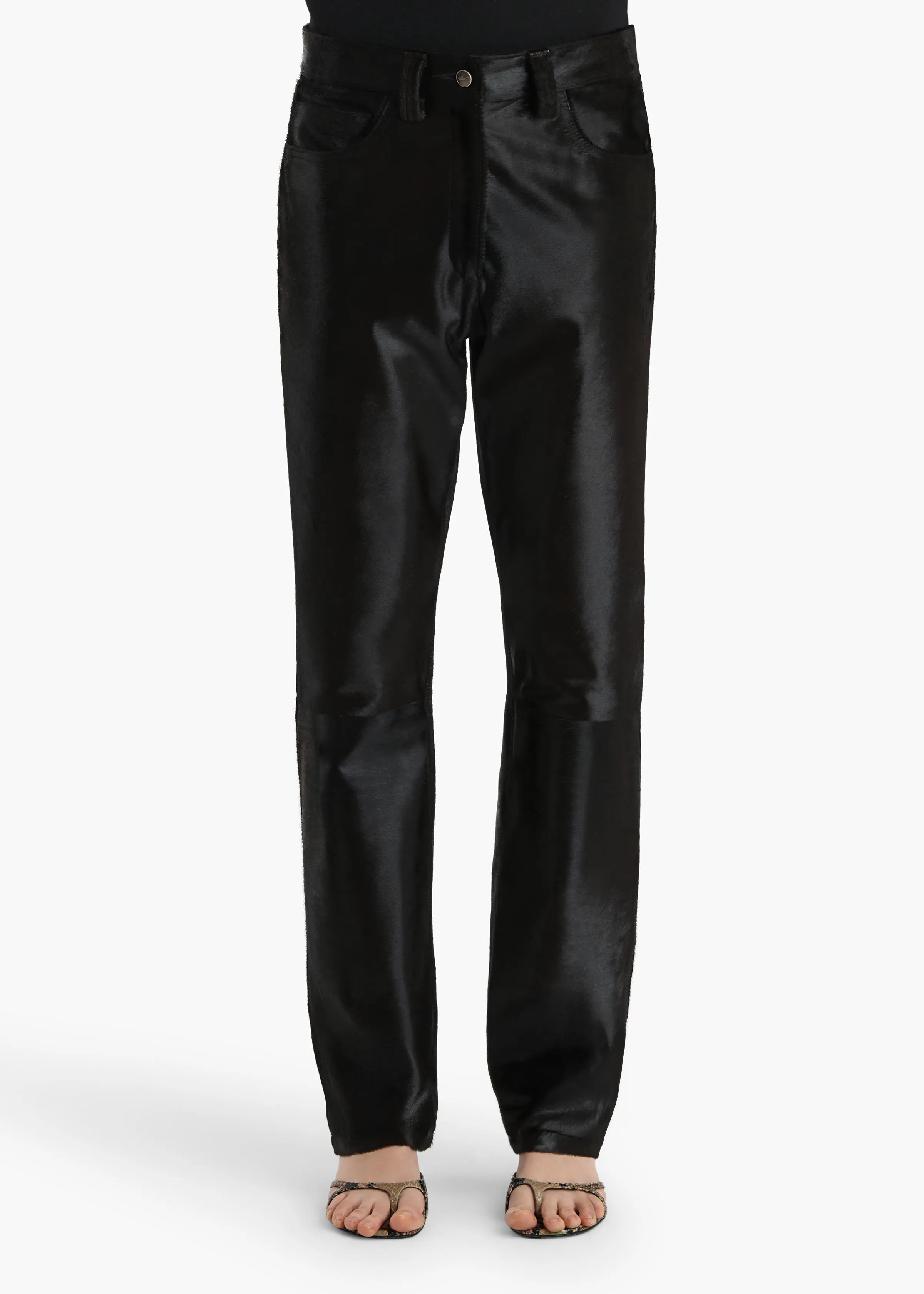 Callum Pant in Chocolate Haircalf sold by KHAITE product image thumbnail 3