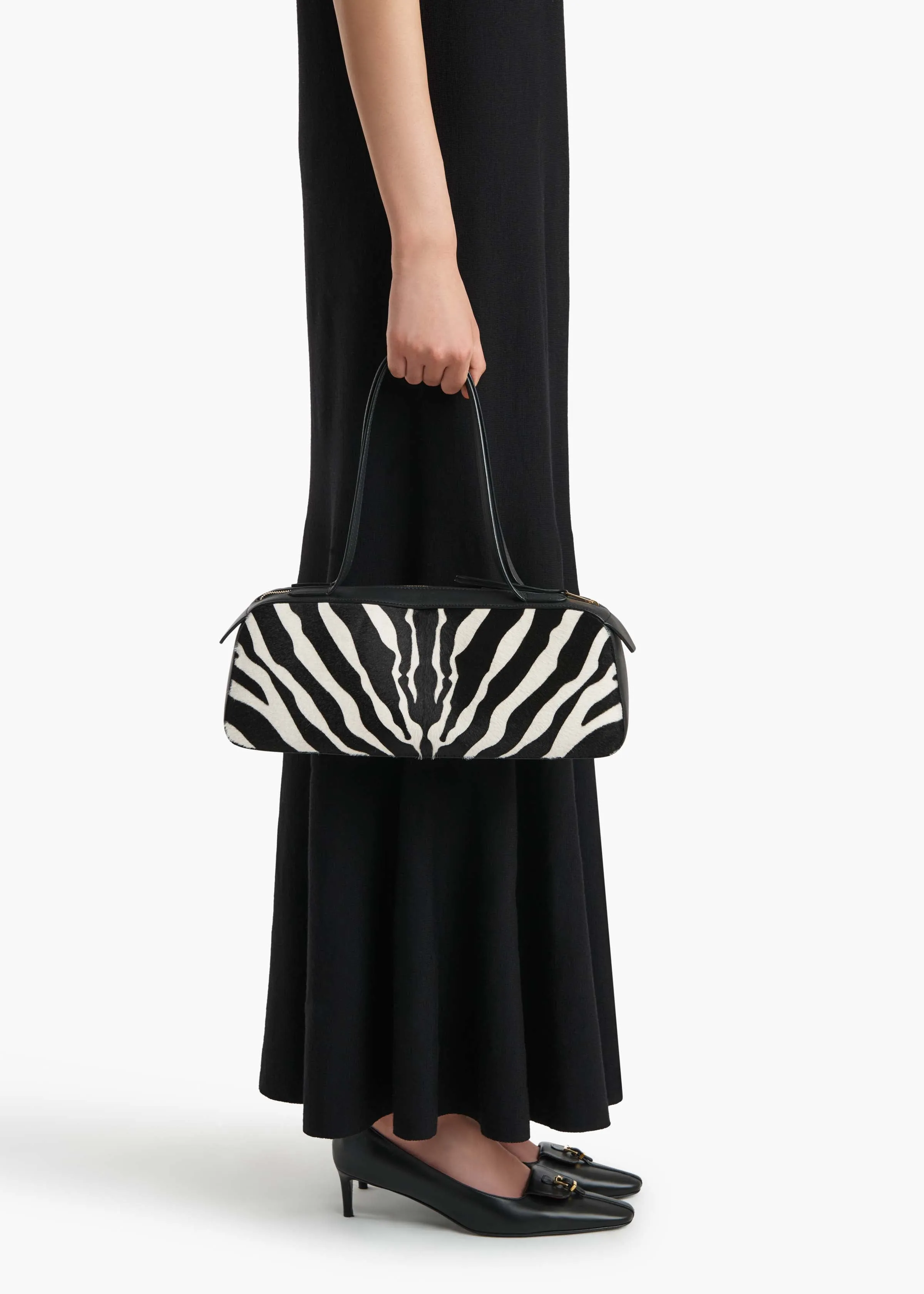 Simona Shoulder Bag in Zebra Print Haircalf sold by KHAITE product image thumbnail 5