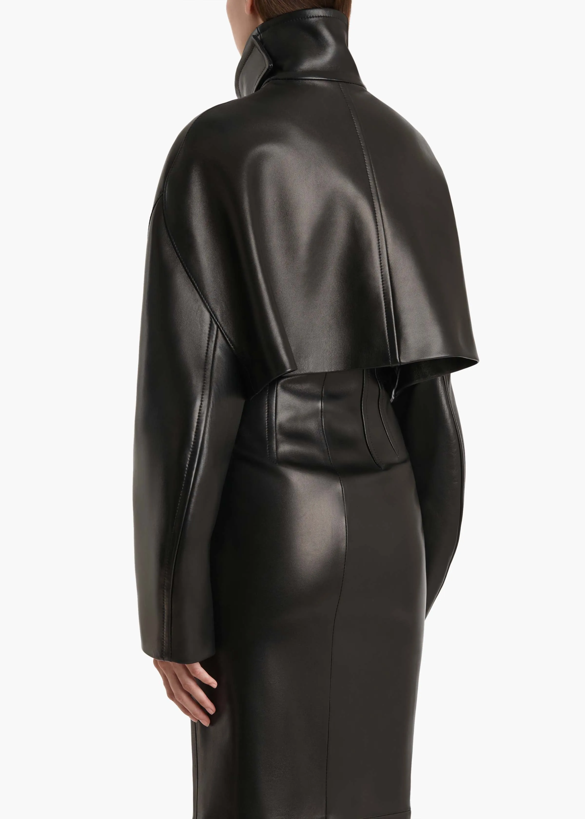 Rahm Jacket in Black Leather sold by KHAITE product image thumbnail 4