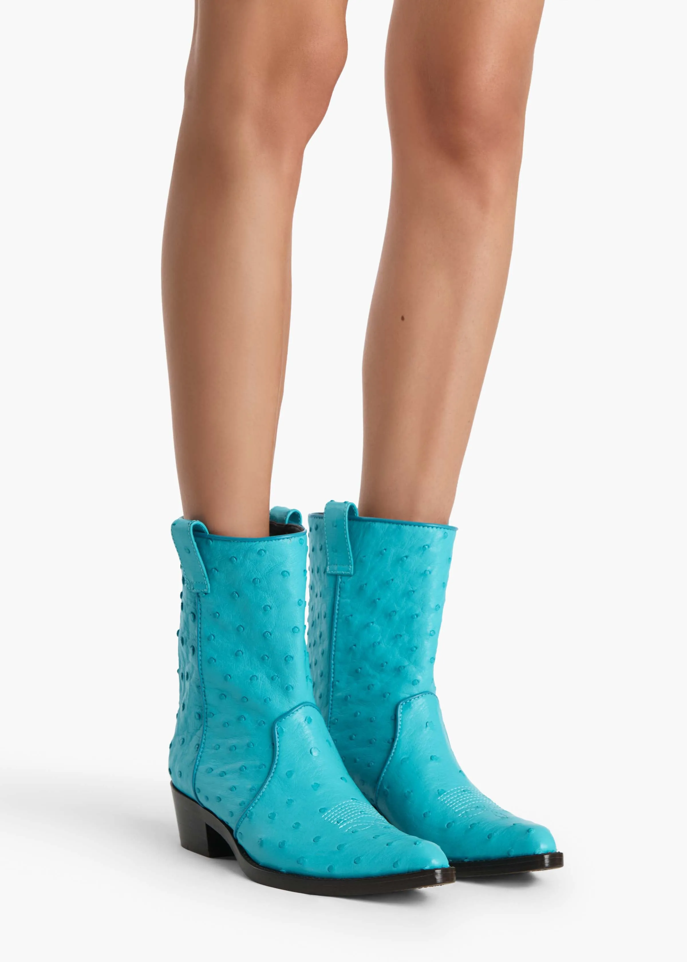 Clive Ankle Boot in Crystal Blue Ostrich sold by KHAITE product image thumbnail 5