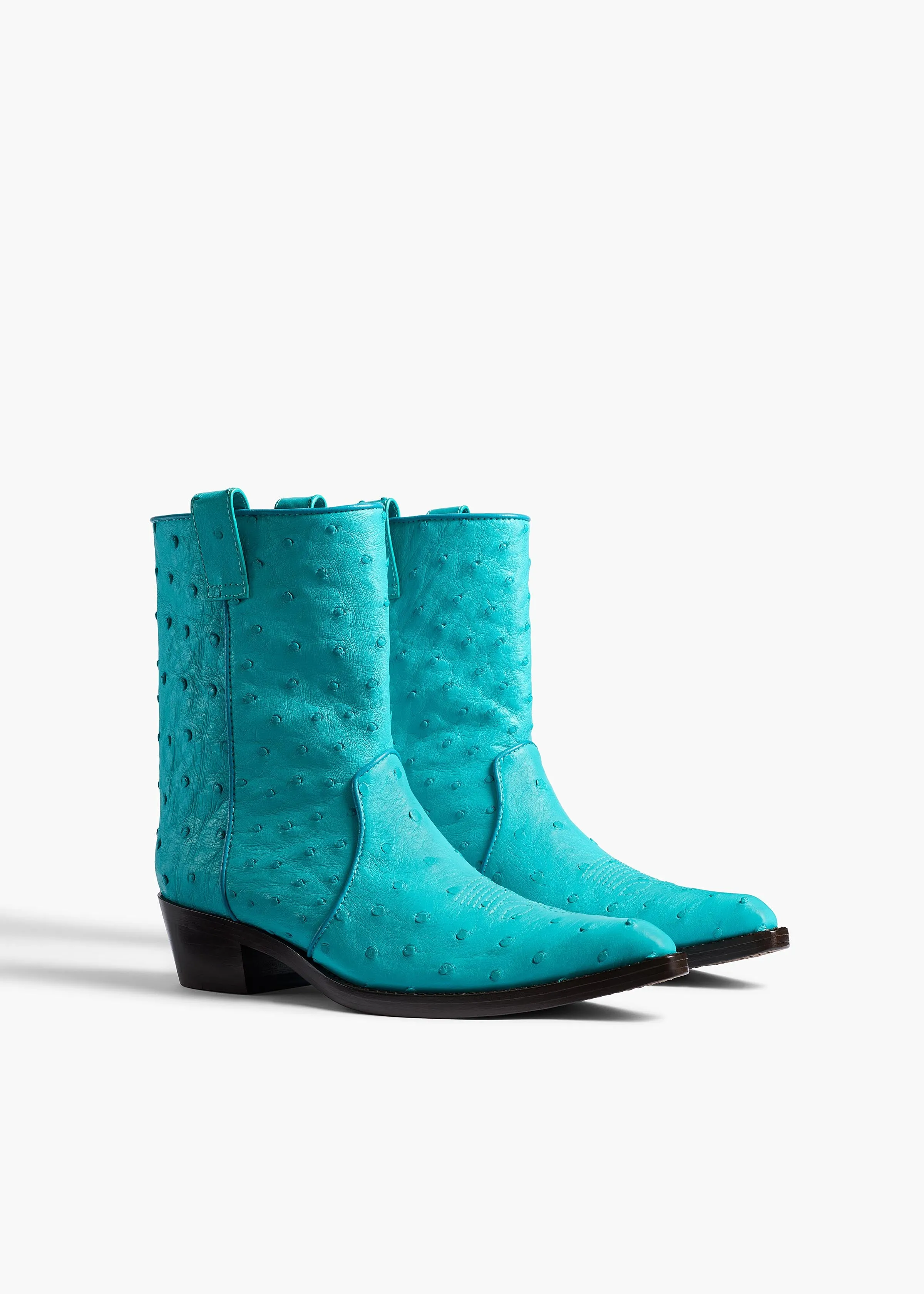 Clive Ankle Boot in Crystal Blue Ostrich sold by KHAITE product image thumbnail 2