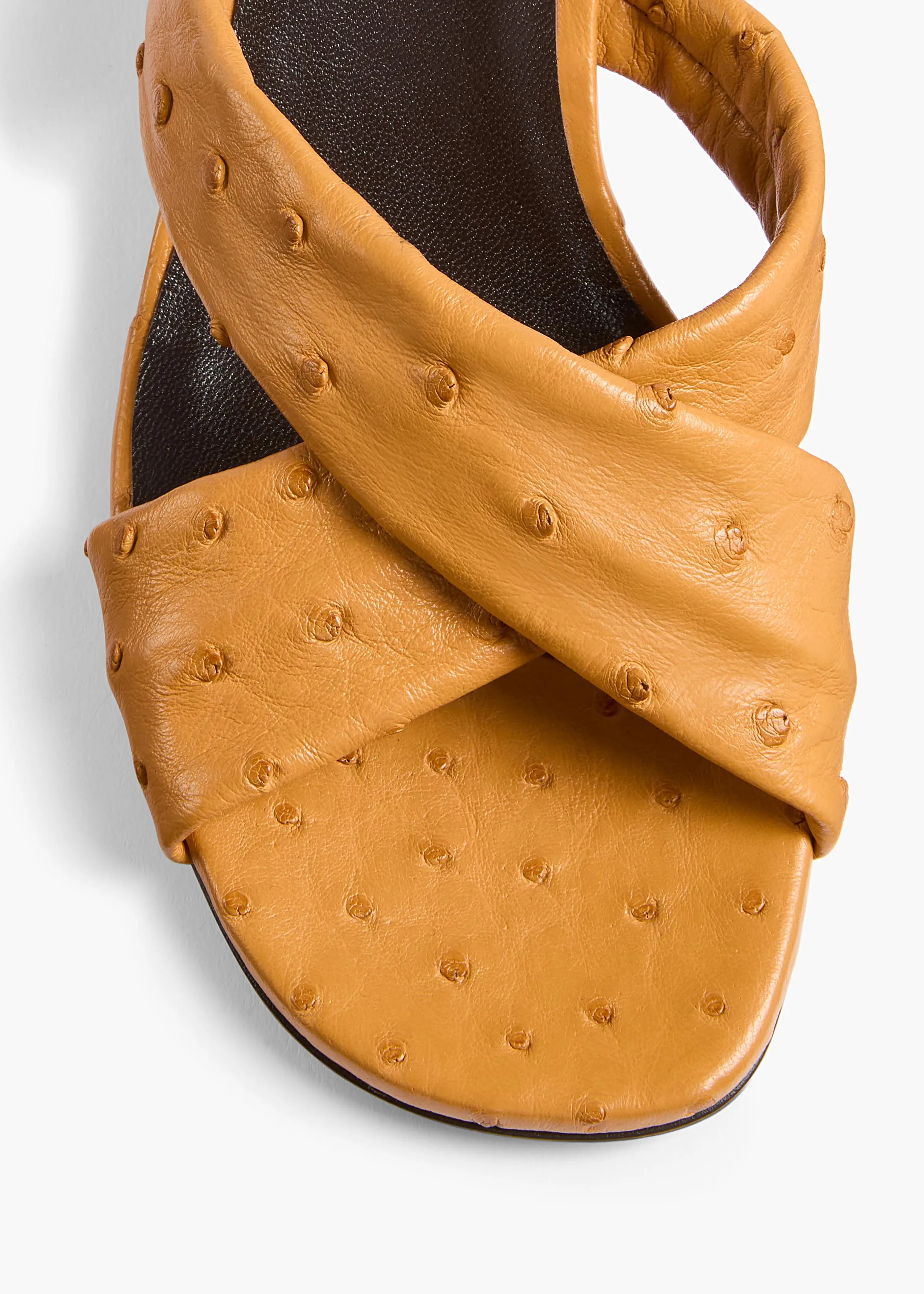 Liria Sandal in Chestnut Ostrich sold by KHAITE product image thumbnail 4