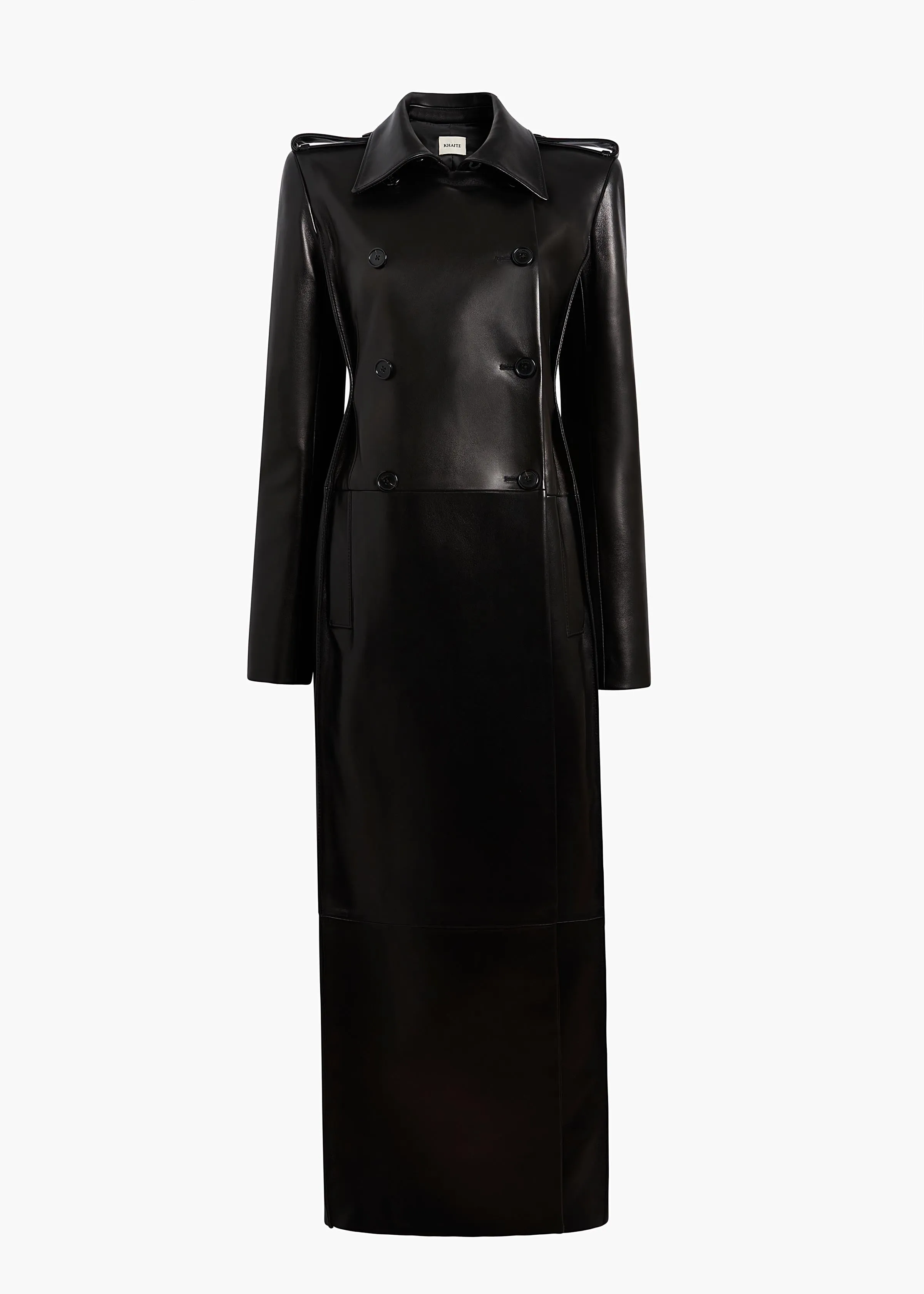 Alton Coat in Black Leather sold by KHAITE