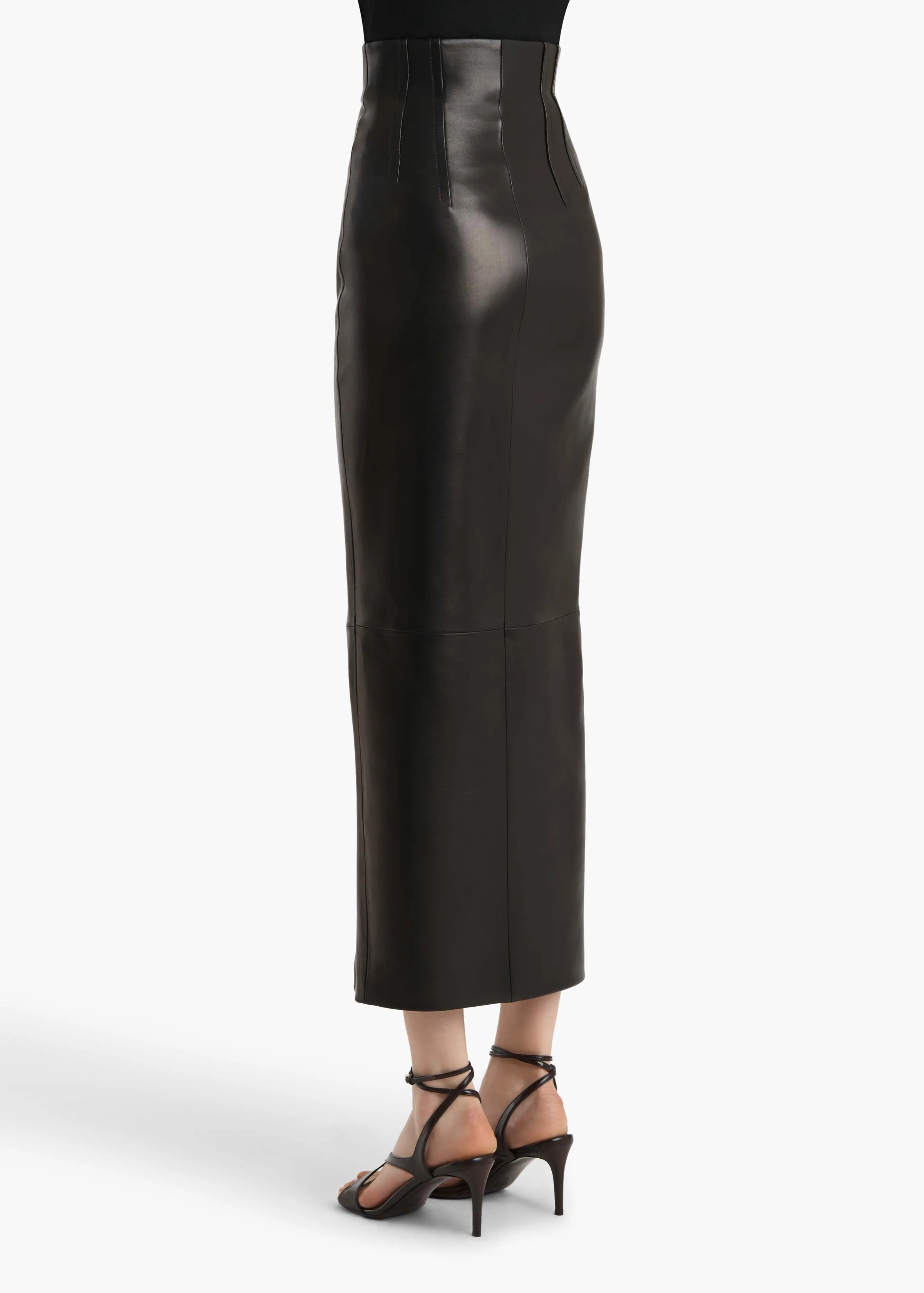 Gres Skirt in Black Leather sold by KHAITE product image thumbnail 4