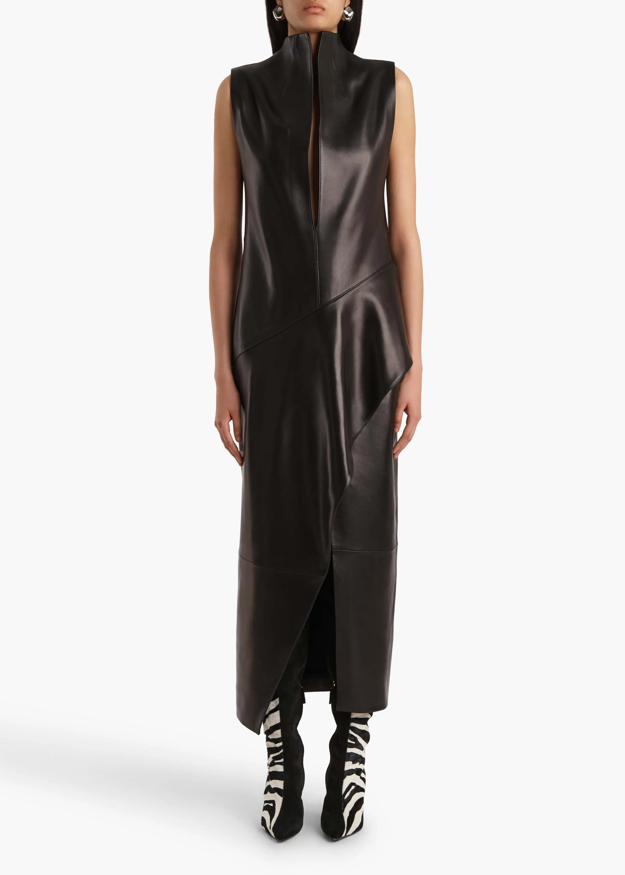 Hilda Dress in Black Leather sold by KHAITE product image thumbnail 3