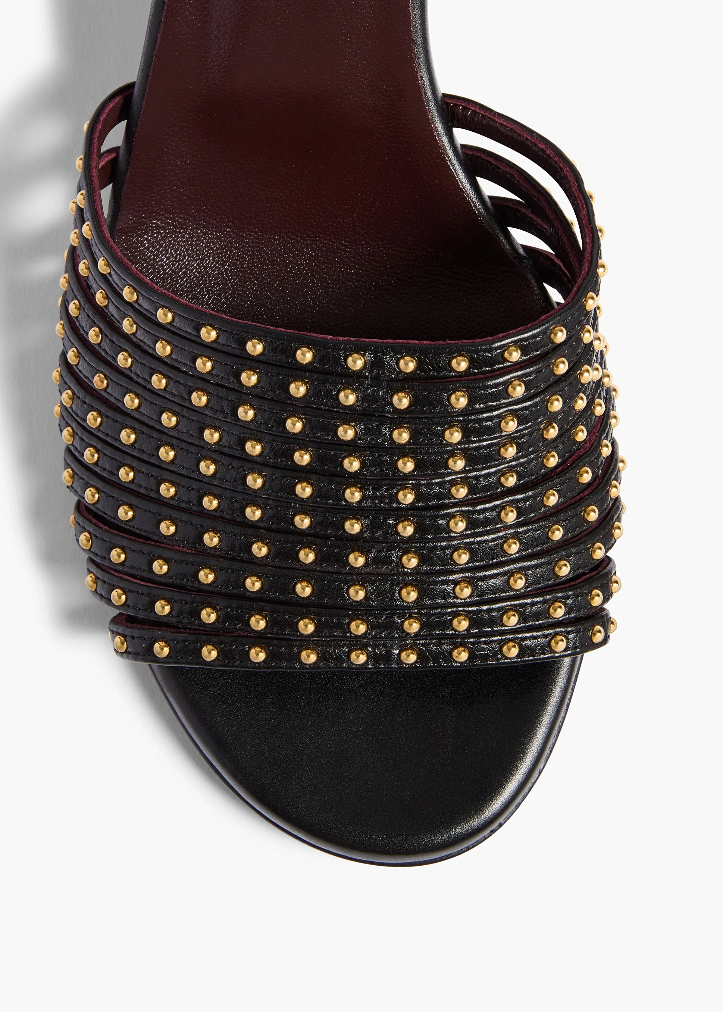 Drew Sandal in Black Leather with Gold Studs sold by KHAITE product image thumbnail 4