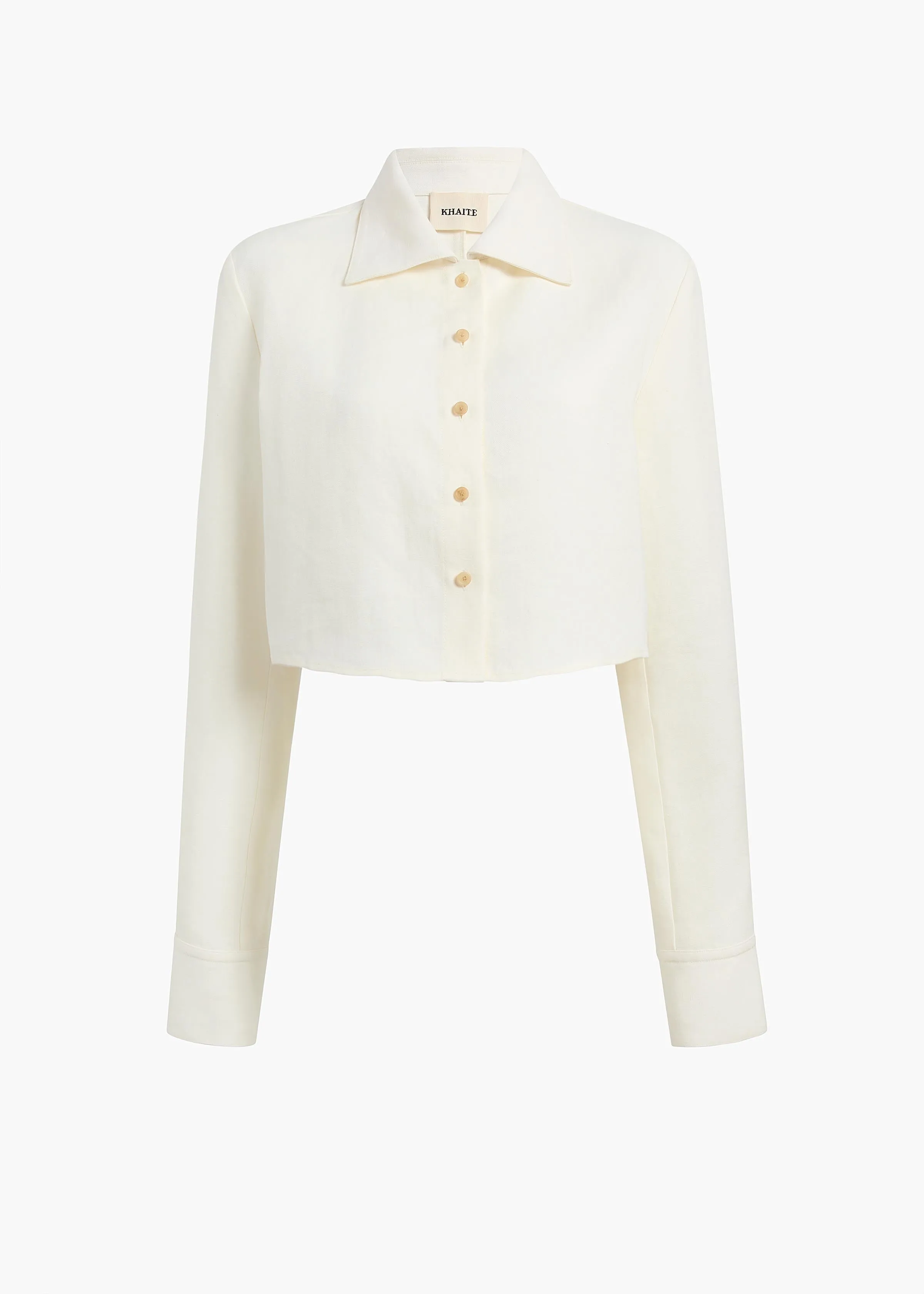 Jasen Top in Cream Linen sold by KHAITE