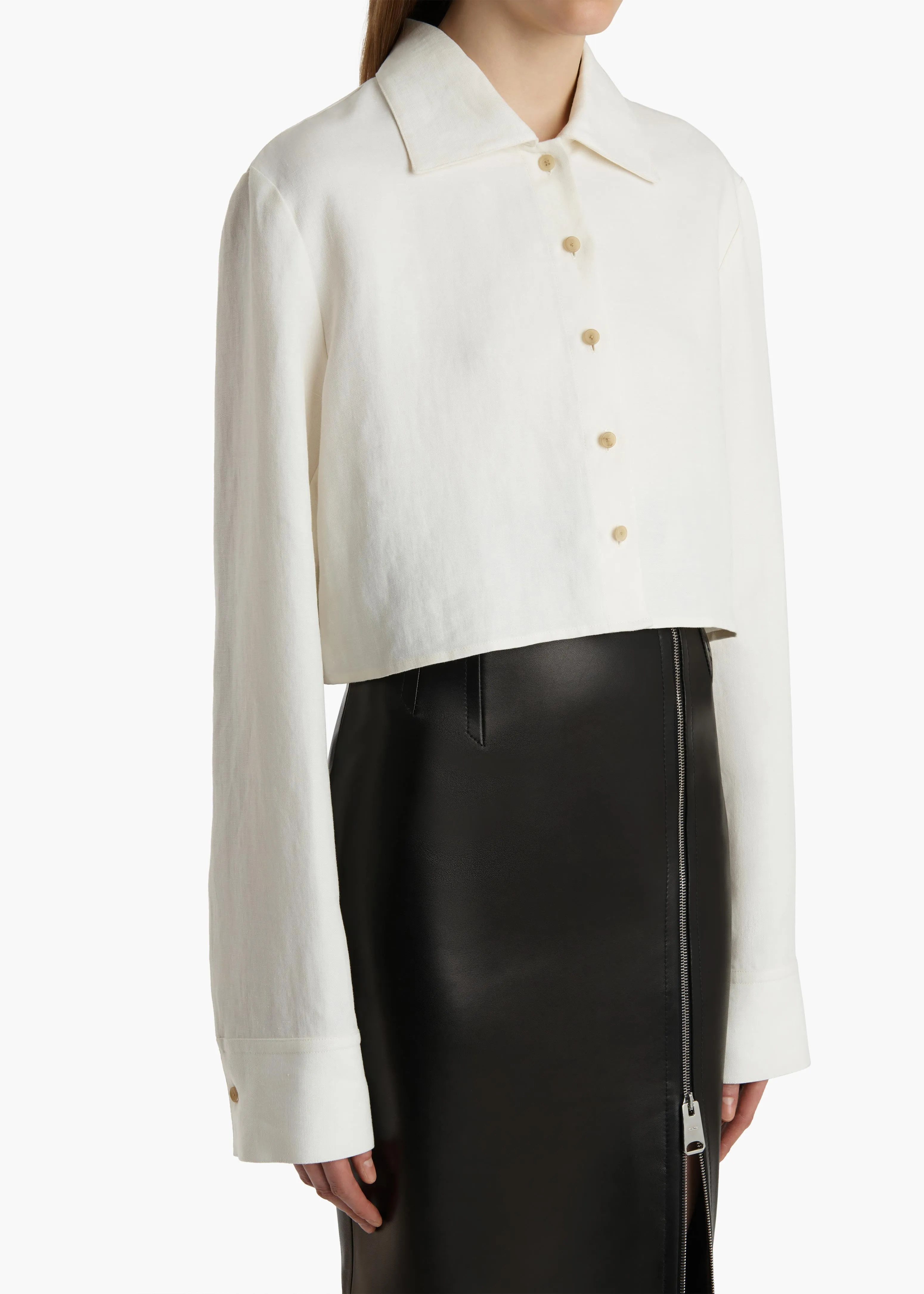 Jasen Top in Cream Linen sold by KHAITE product image thumbnail 5