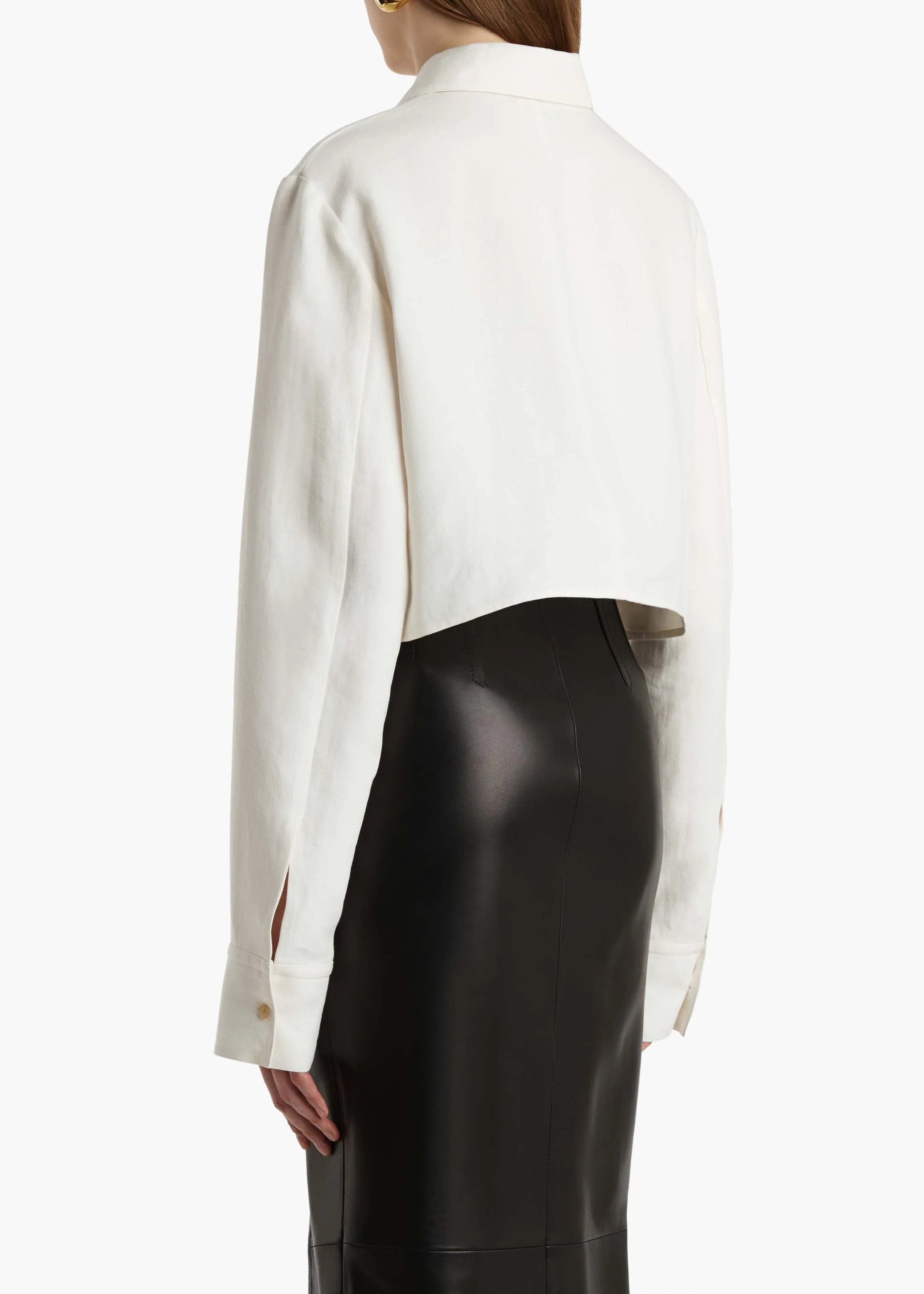 Jasen Top in Cream Linen sold by KHAITE product image thumbnail 4