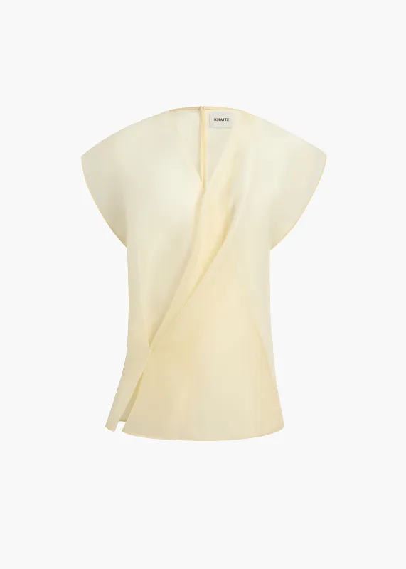 Mer Top in Pale Yellow sold by KHAITE