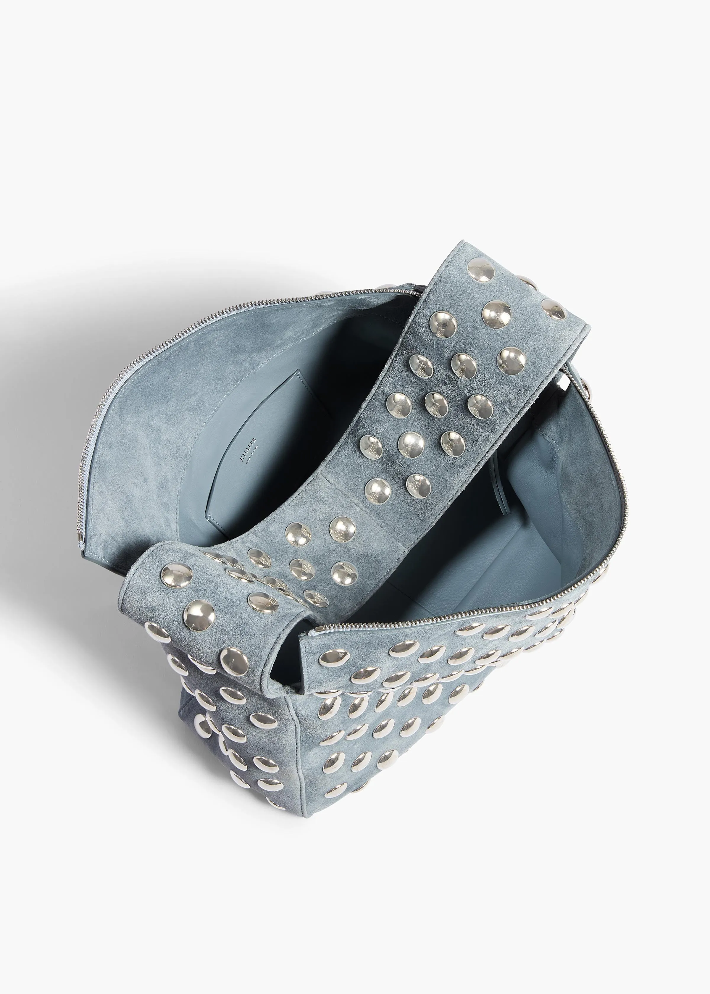 Elena Bag in Lead Suede with Silver Studs sold by KHAITE product image thumbnail 4