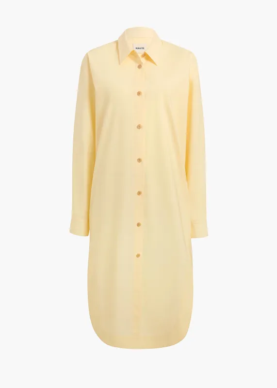 Gloria Dress in Pale Yellow sold by KHAITE
