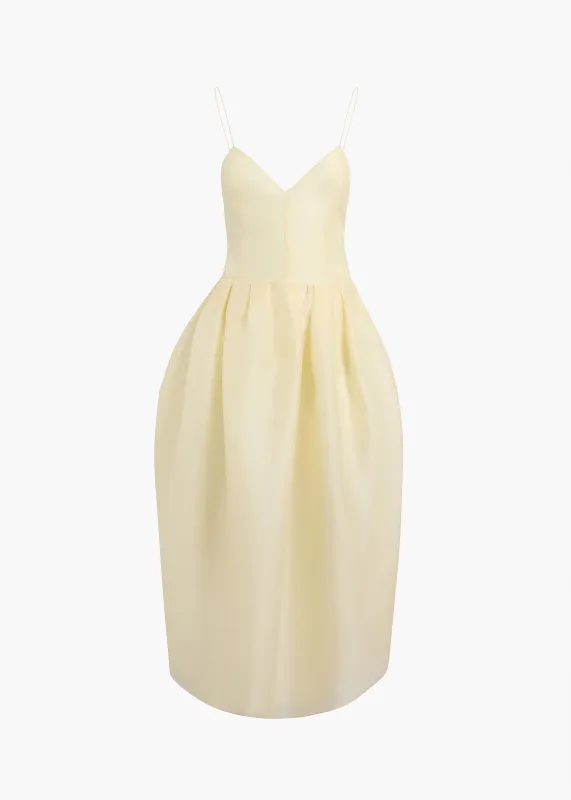 Colette Dress in Pale Yellow sold by KHAITE