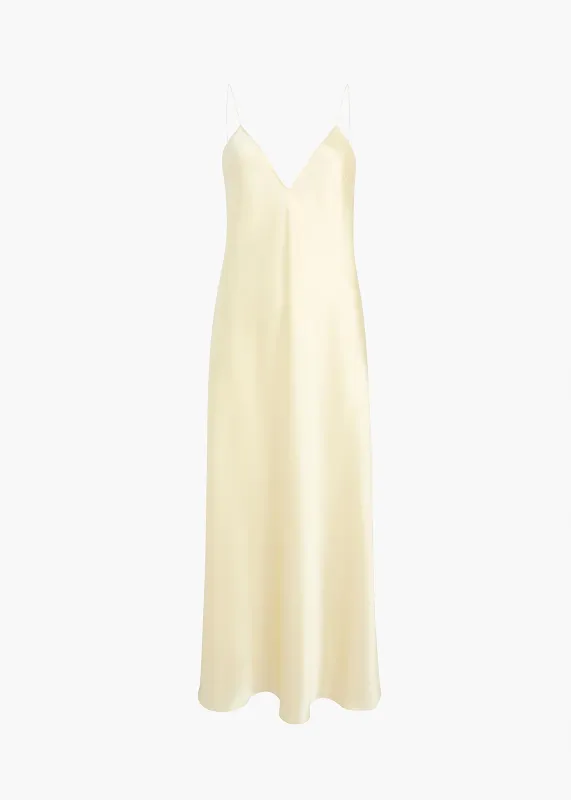 Taja Dress in Pale Yellow made by KHAITE