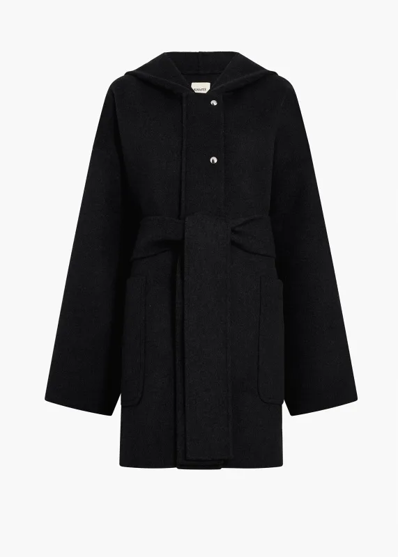 Hessner Coat in Black sold by KHAITE