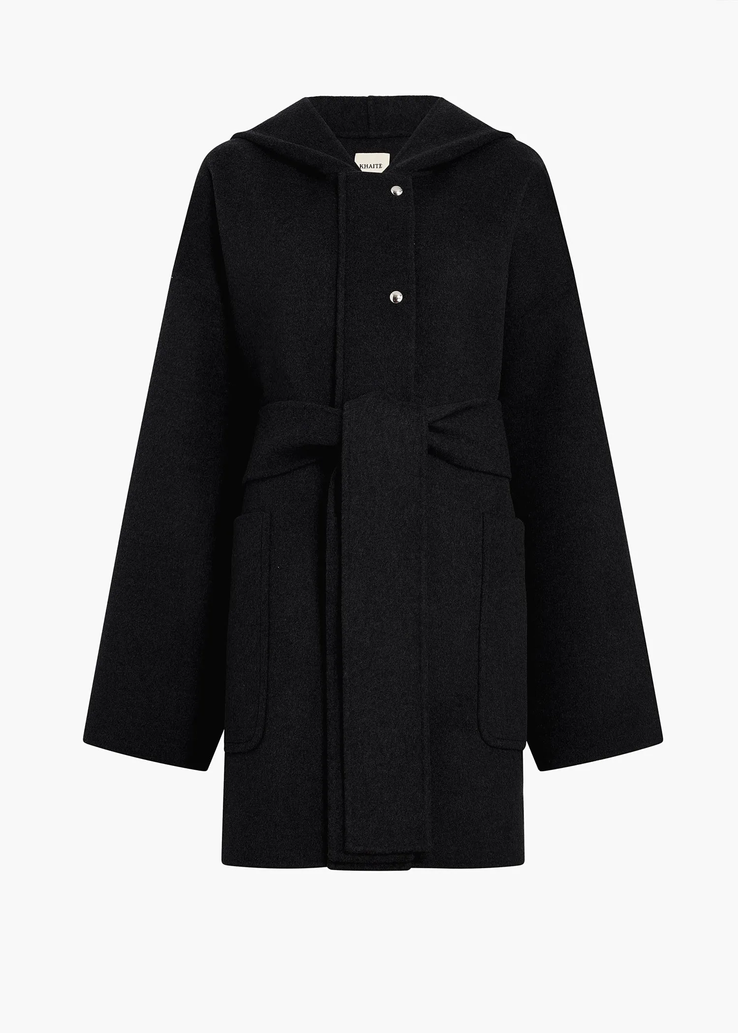 Hessner Coat in Black sold by KHAITE