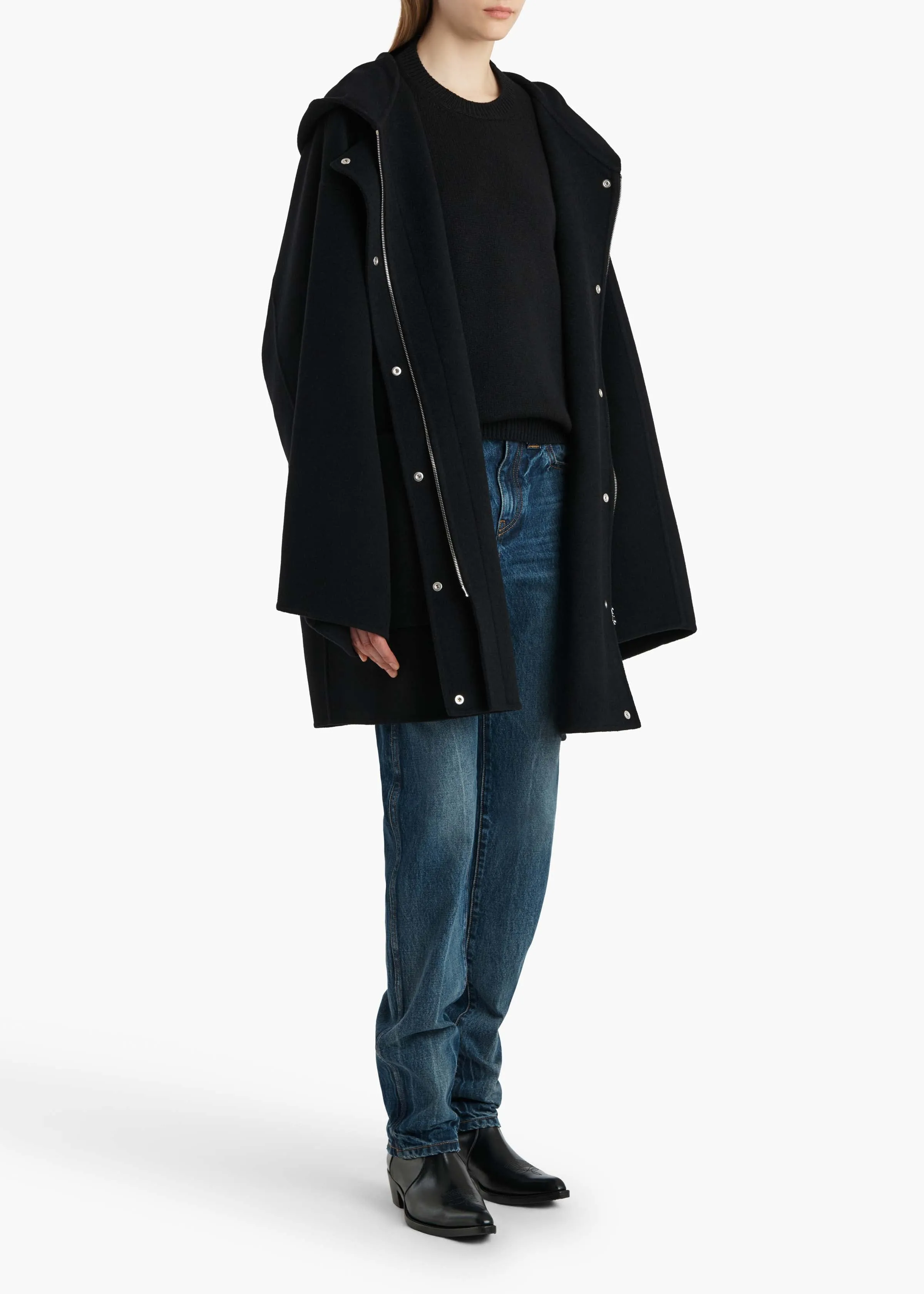 Hessner Coat in Black sold by KHAITE product image thumbnail 2