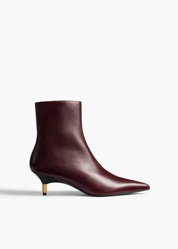 Bella Ankle Boot in Bordeaux Vintage Calf Leather made by KHAITE