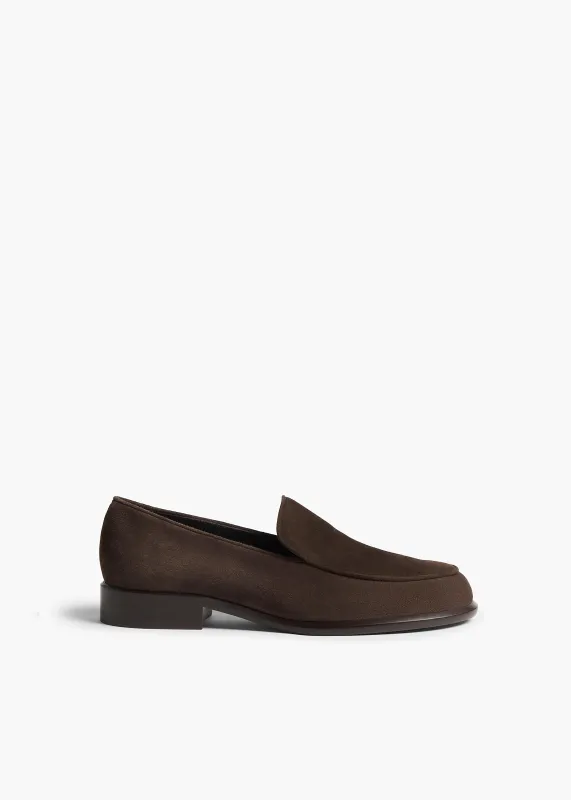 Miles Loafer in Ebano Suede sold by KHAITE