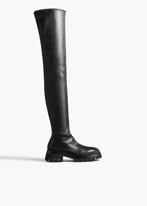 Fallon Over-the-Knee Boot in Black Leather sold by KHAITE