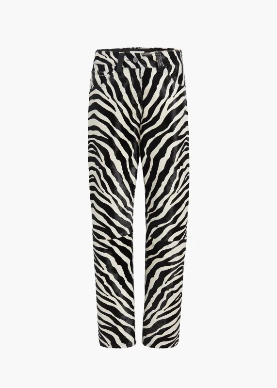 Callum Pant in Zebra Print Haircalf sold by KHAITE