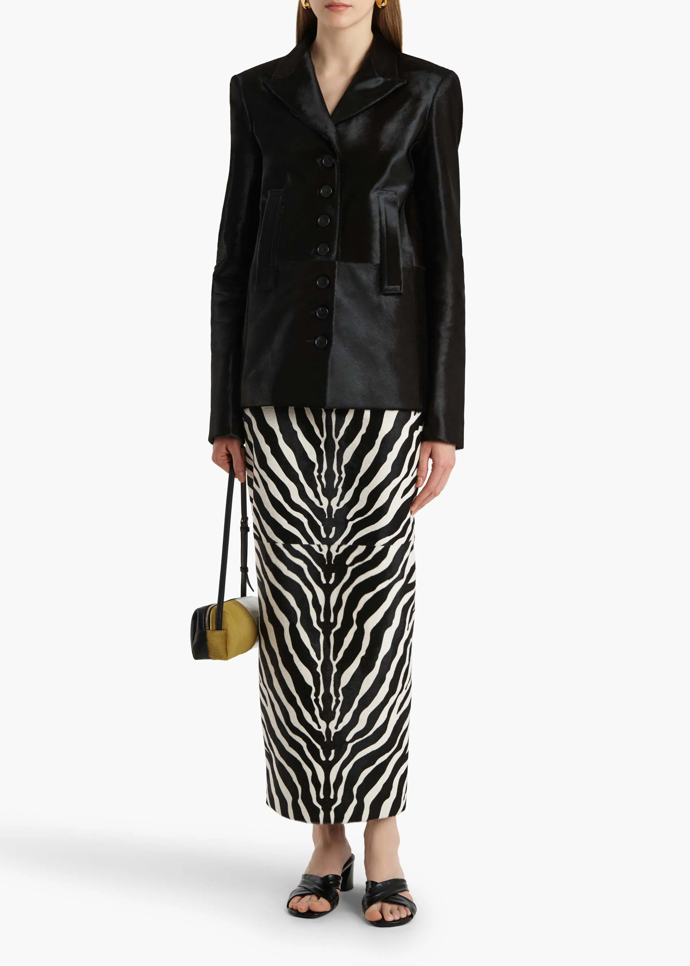 Saraphina Jacket in Chocolate Haircalf sold by KHAITE product image thumbnail 2