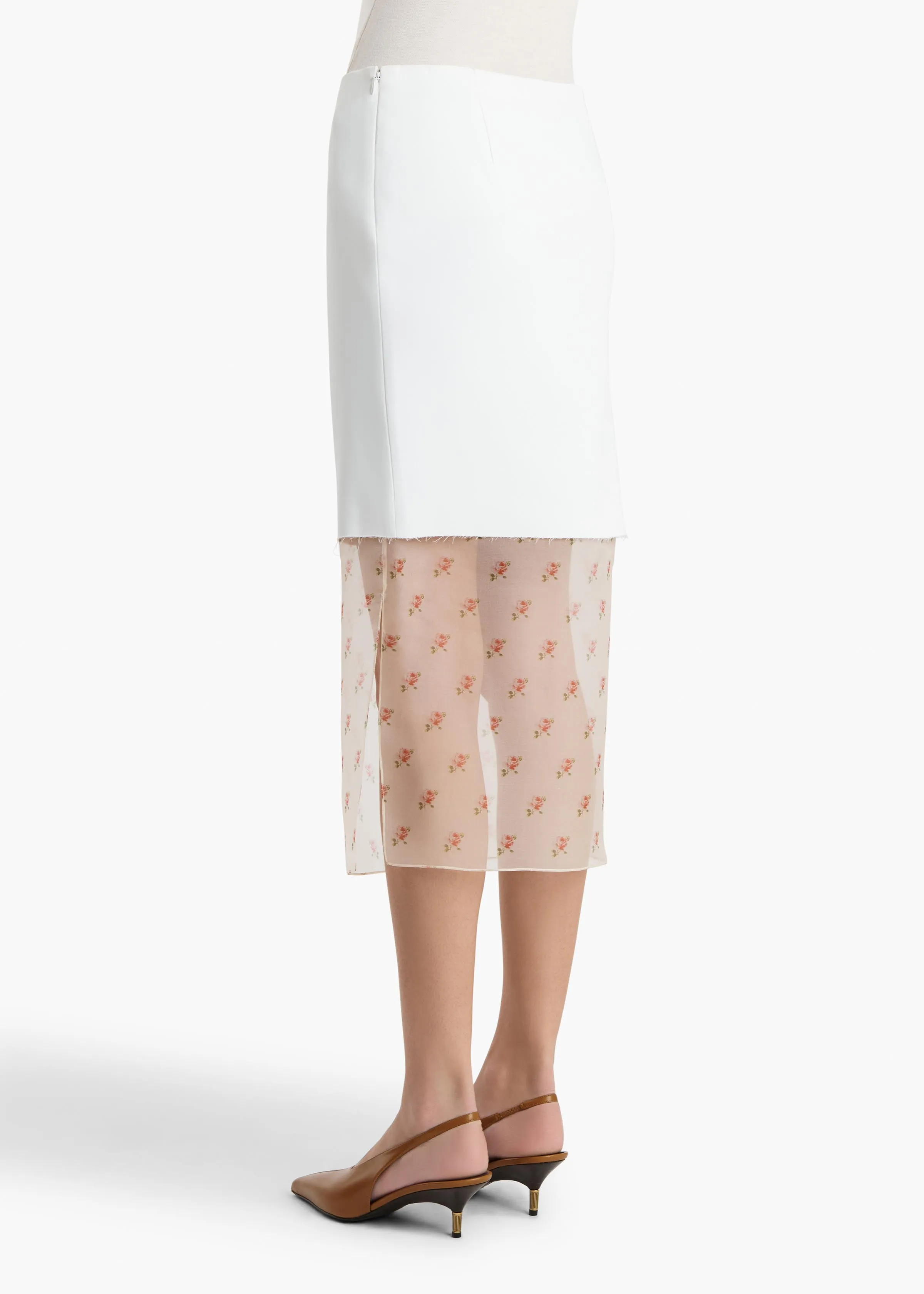 Sybil Skirt in Chalk with Ditsy Rose Print sold by KHAITE product image thumbnail 4