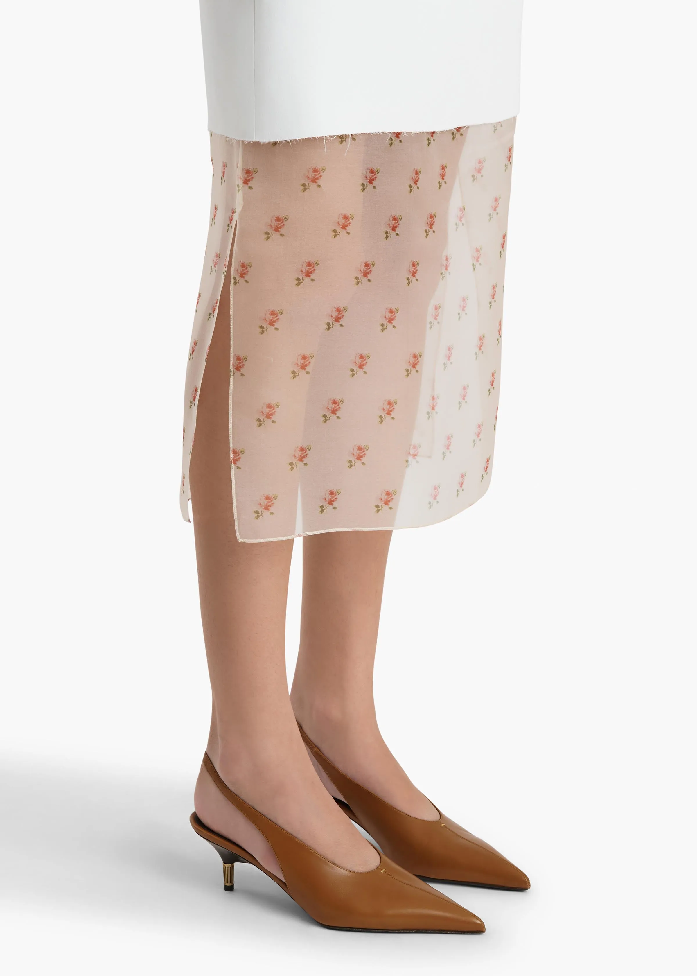 Sybil Skirt in Chalk with Ditsy Rose Print sold by KHAITE product image thumbnail 5