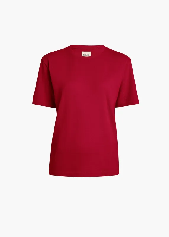 Mae T-Shirt in Crimson sold by KHAITE