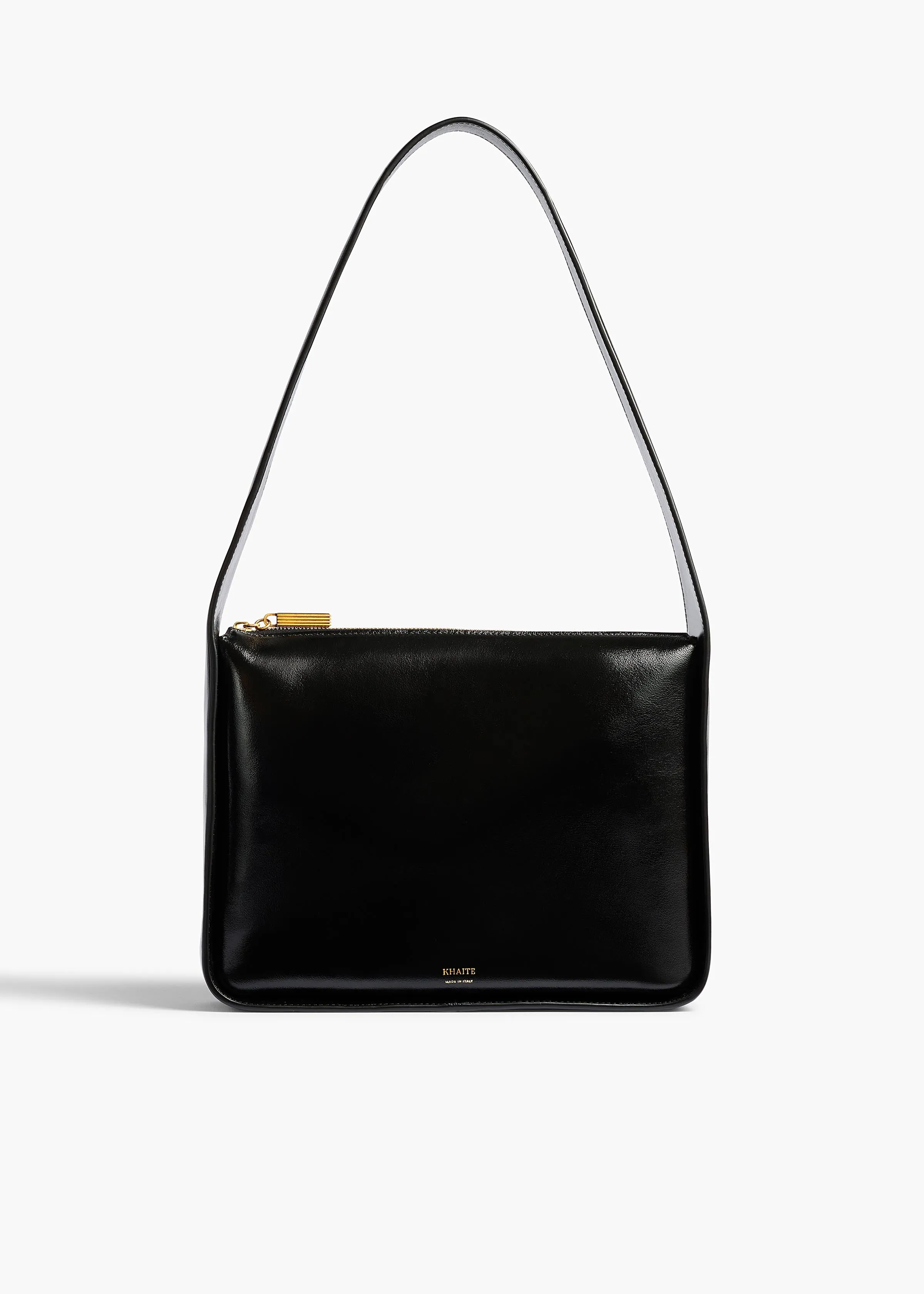 Lori Squared Bag in Black Crackle Patent Leather sold by KHAITE