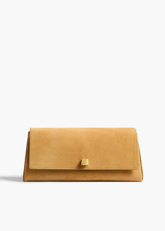 Audrey Clutch in Goldenrod Suede sold by KHAITE