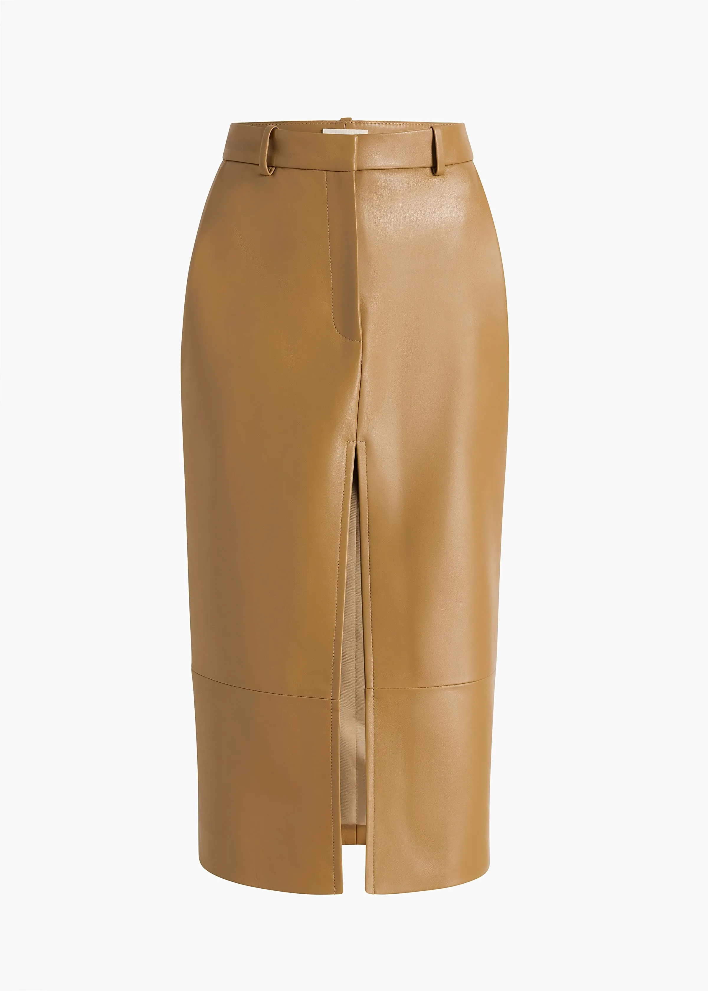 Anden Skirt in Golden Ochre Leather sold by KHAITE