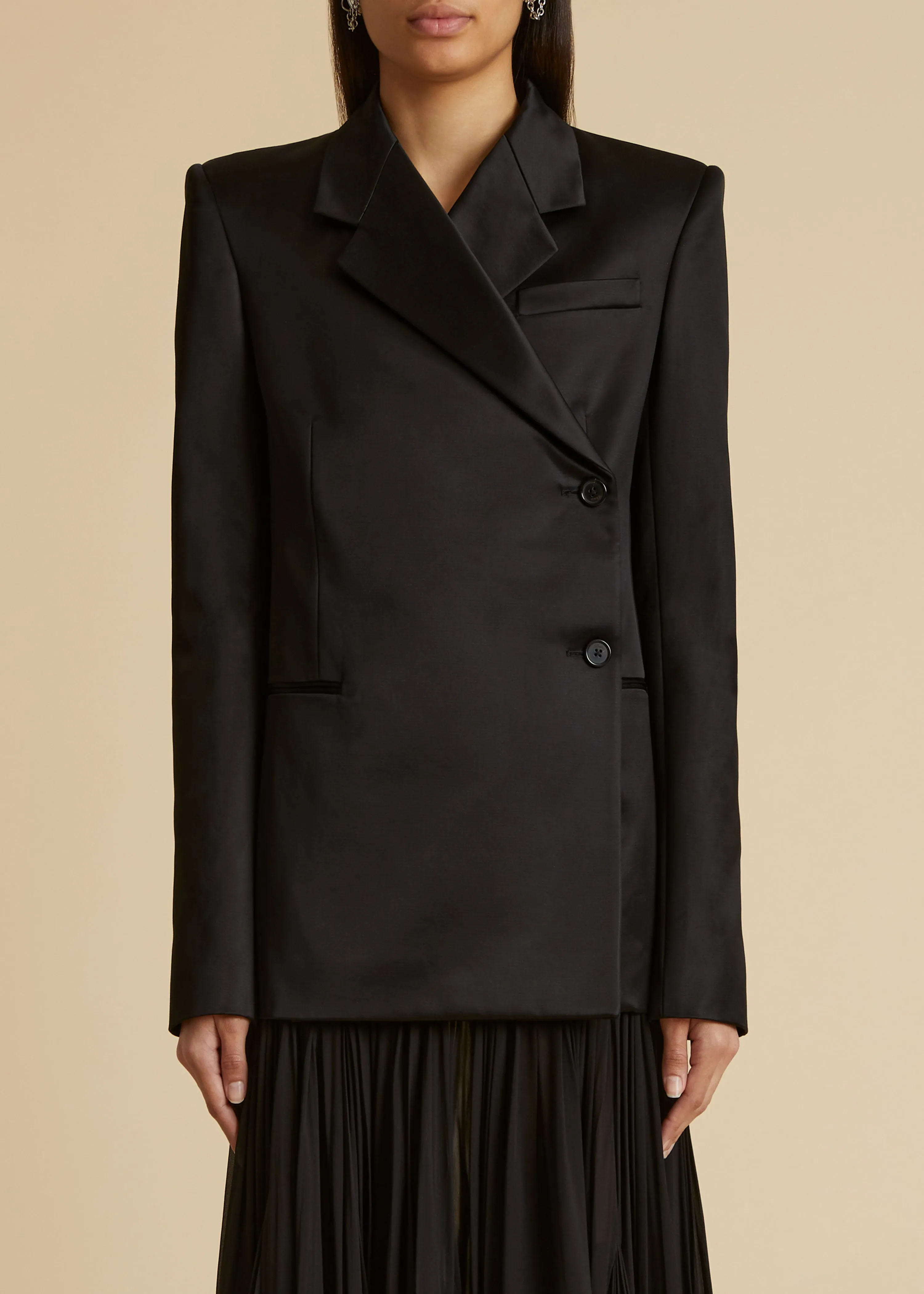 The Otero Blazer in Black sold by KHAITE product image thumbnail 2