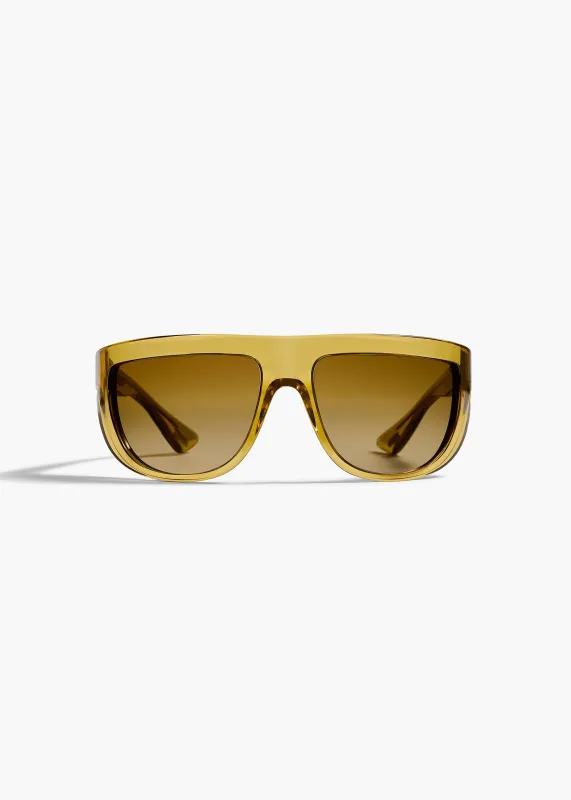 KHAITE x Oliver Peoples 1974C in Dark Honey and Amaretto Gradient made by KHAITE