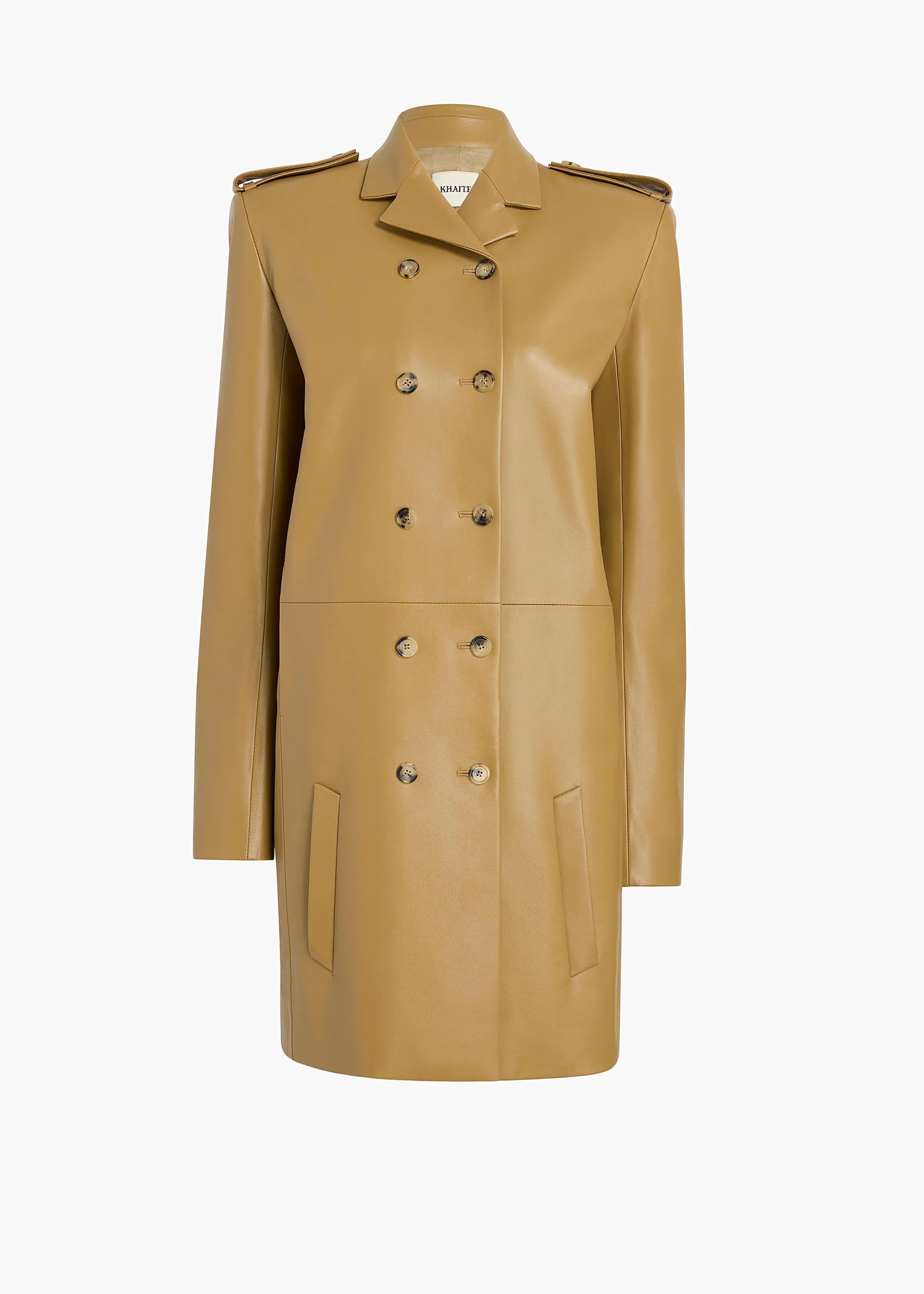 Sadra Coat in Golden Ochre sold by KHAITE