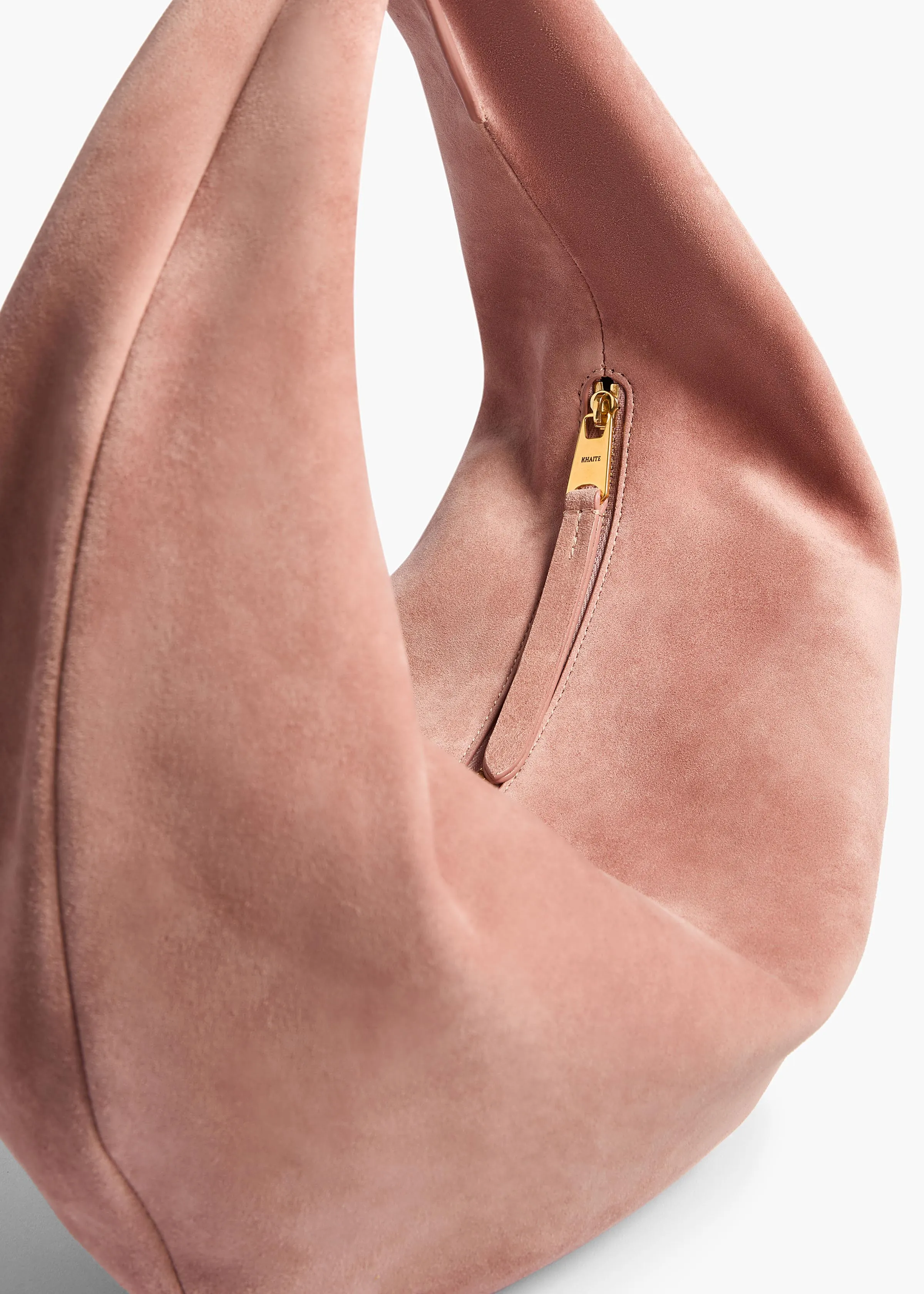 Medium Olivia Hobo in Dusty Pink Suede sold by KHAITE product image thumbnail 4