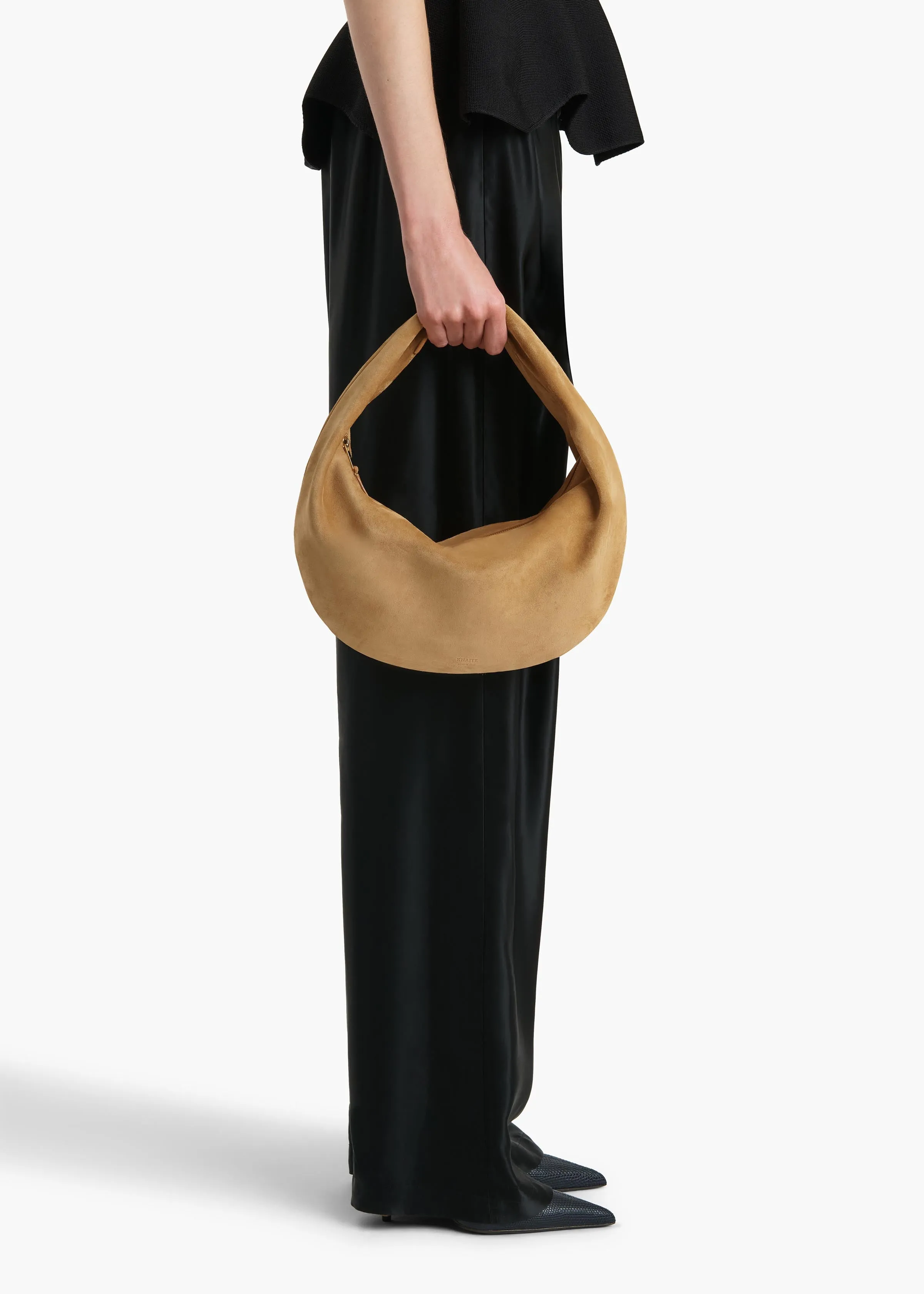 Medium Olivia Hobo in Goldenrod Suede sold by KHAITE product image thumbnail 5