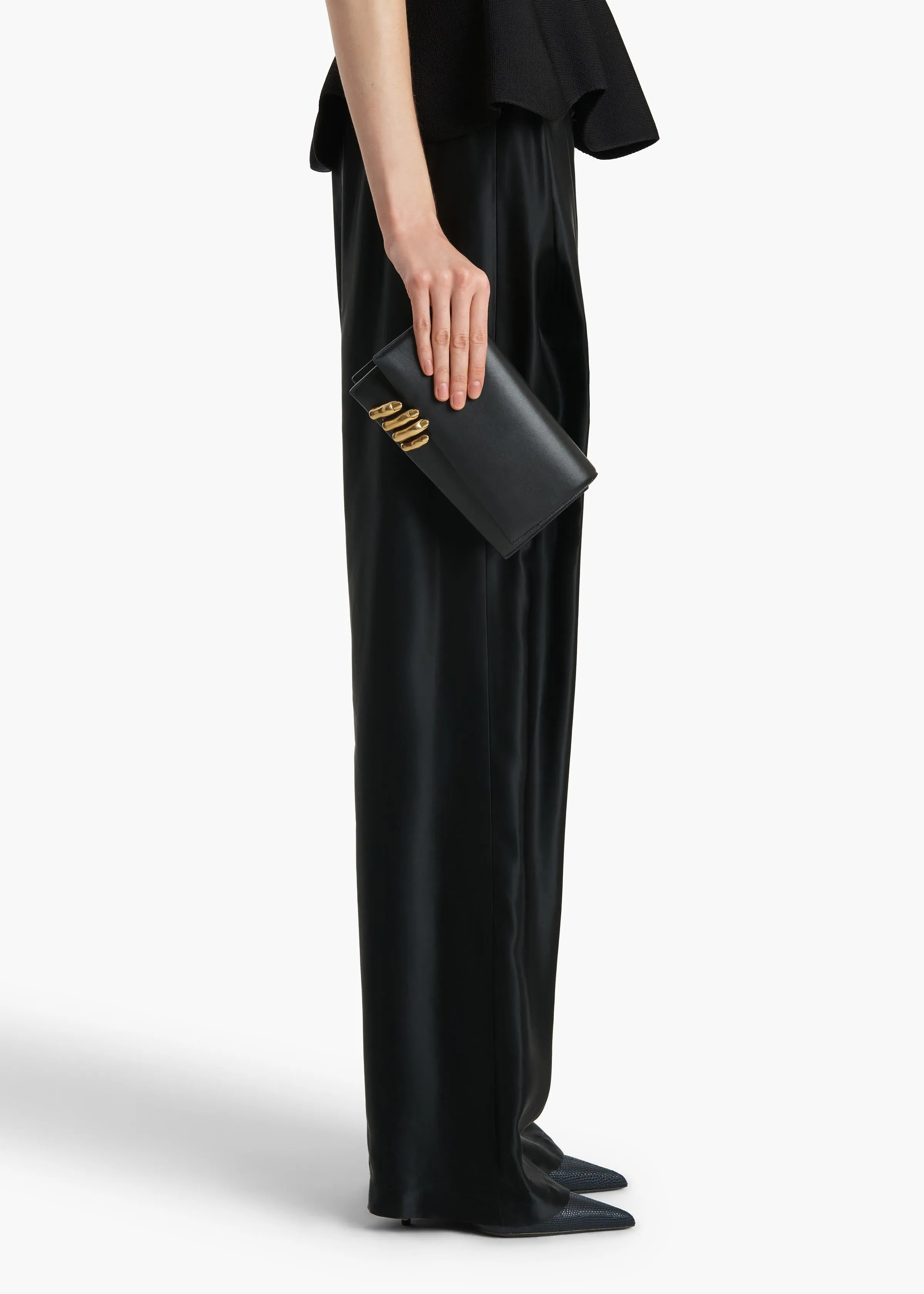 Sculpted Hand Clutch in Black Leather sold by KHAITE product image thumbnail 5