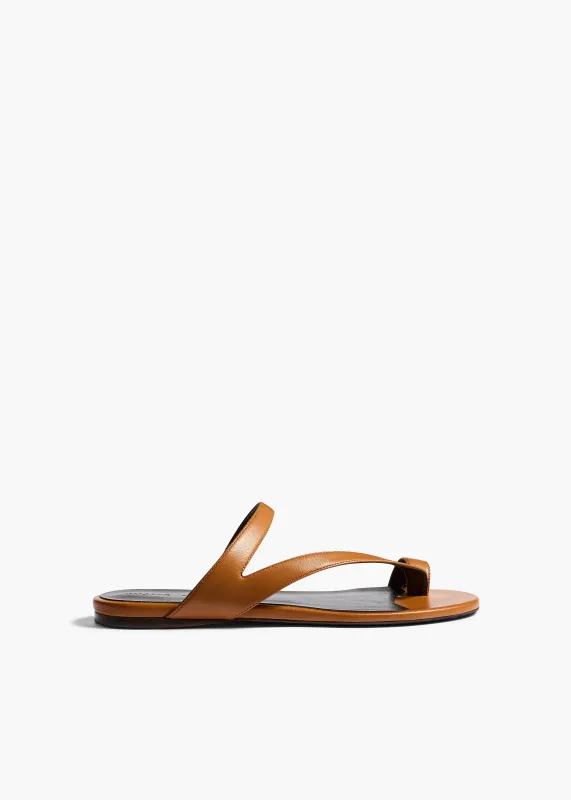 Aimee Flat Sandal in Cuoio Leather sold by KHAITE