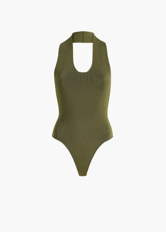 Toto Bodysuit in Olive made by KHAITE