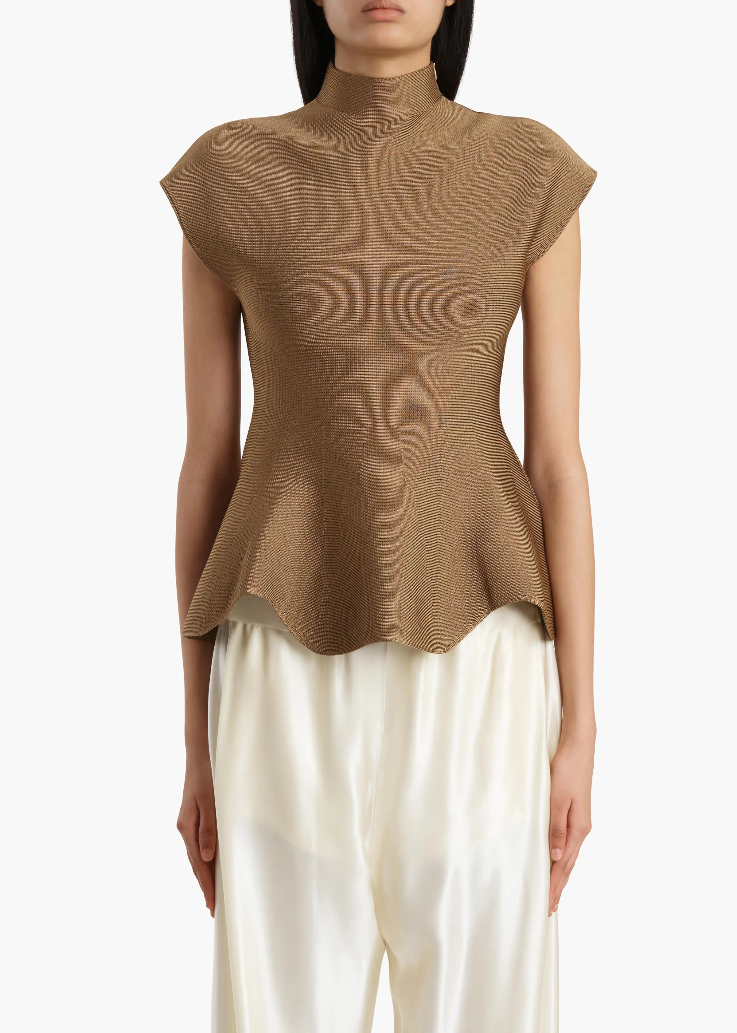 Andra Top in Carob sold by KHAITE product image thumbnail 3
