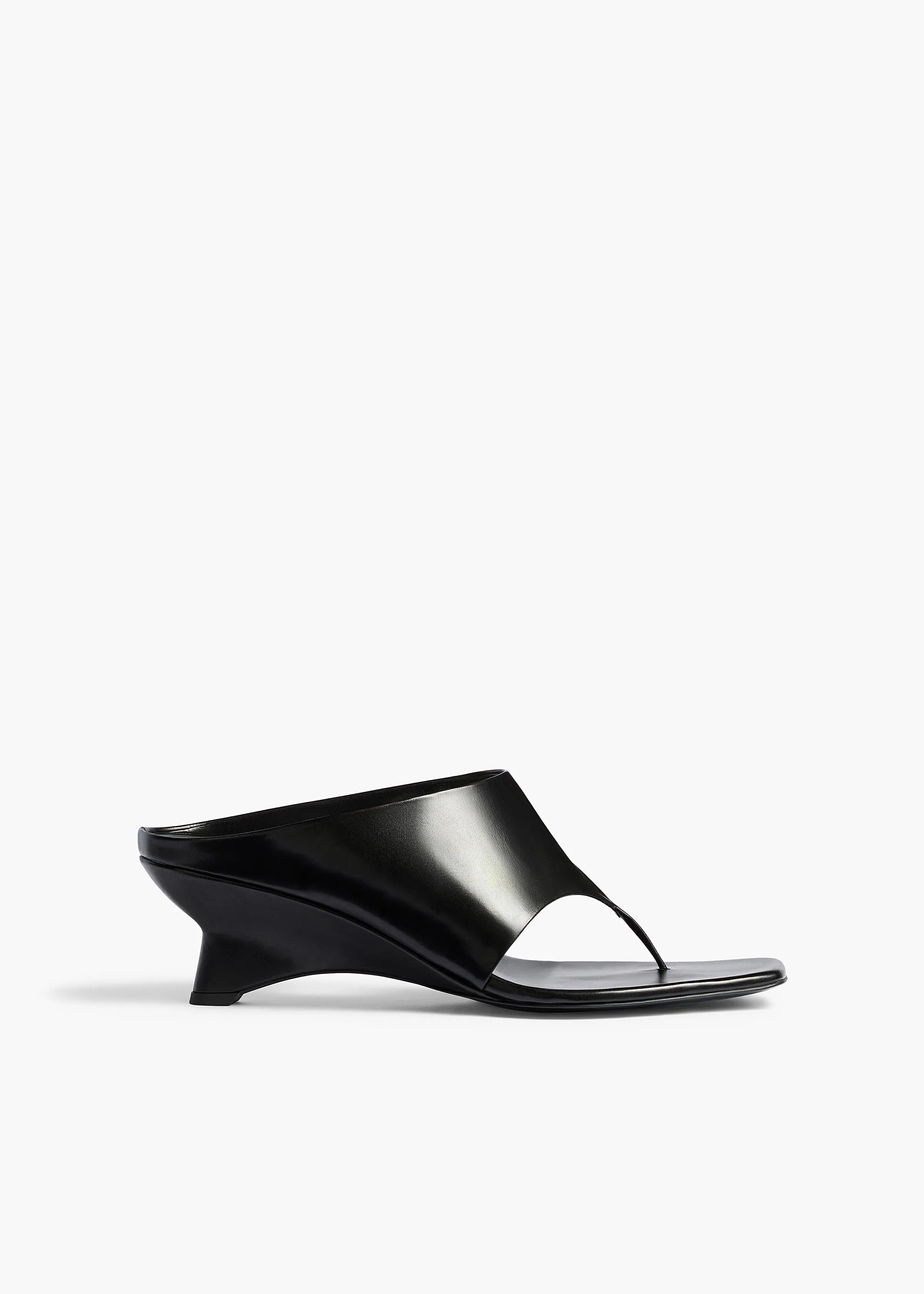 Marlow Mule in Black Glazed Leather sold by KHAITE