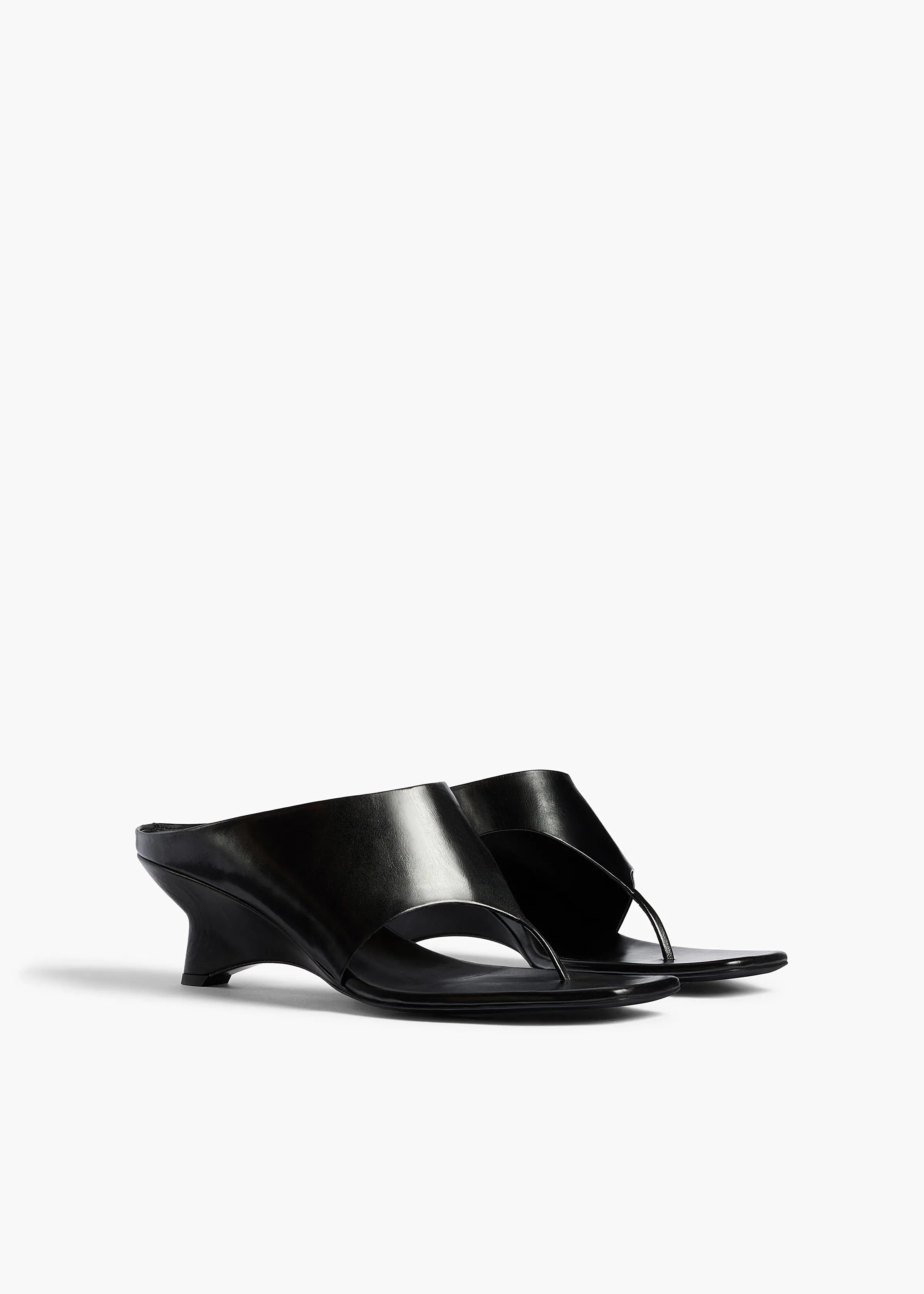 Marlow Mule in Black Glazed Leather sold by KHAITE product image thumbnail 2