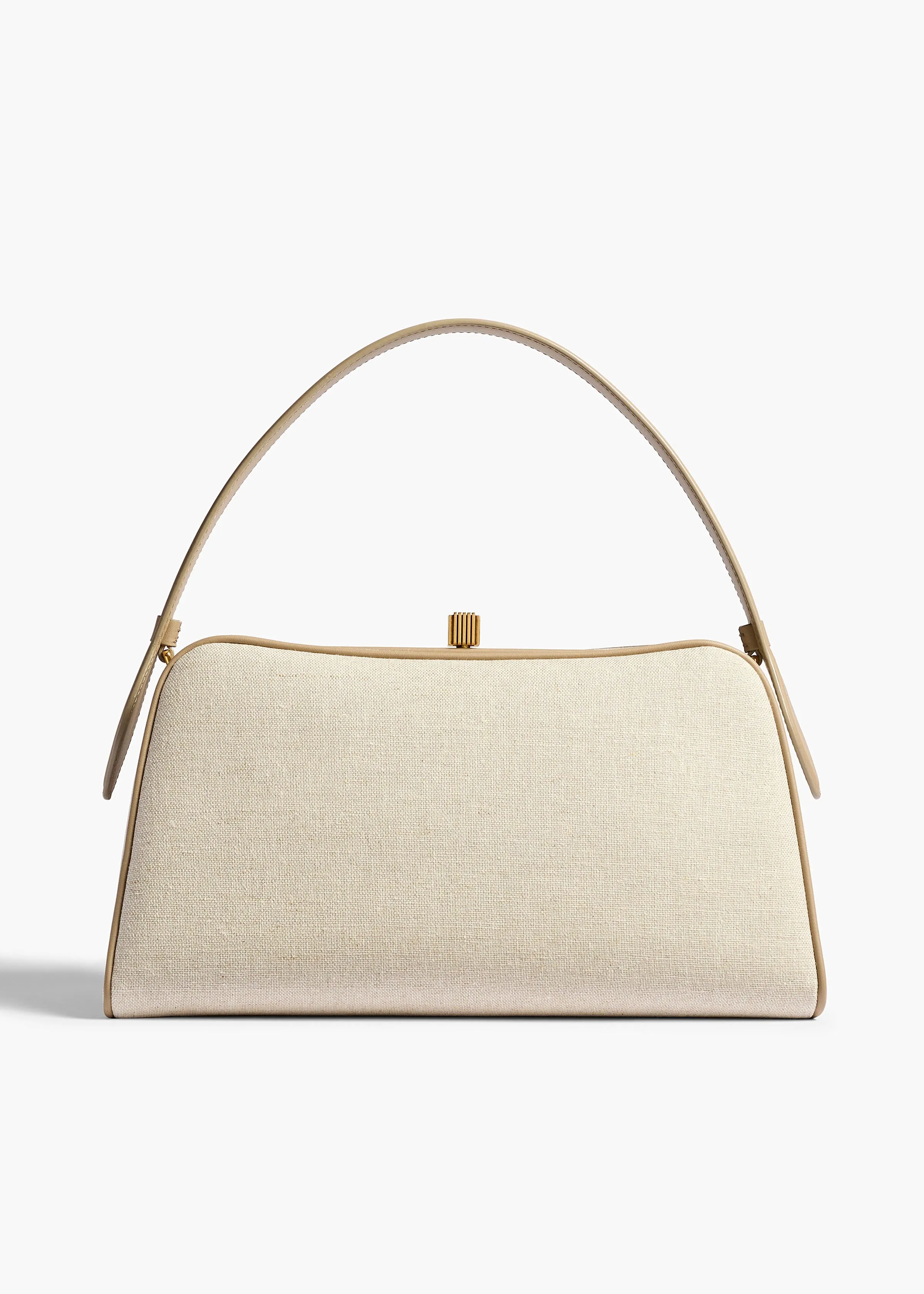 Cate Bag in Toffee Leather and Natural Canvas sold by KHAITE