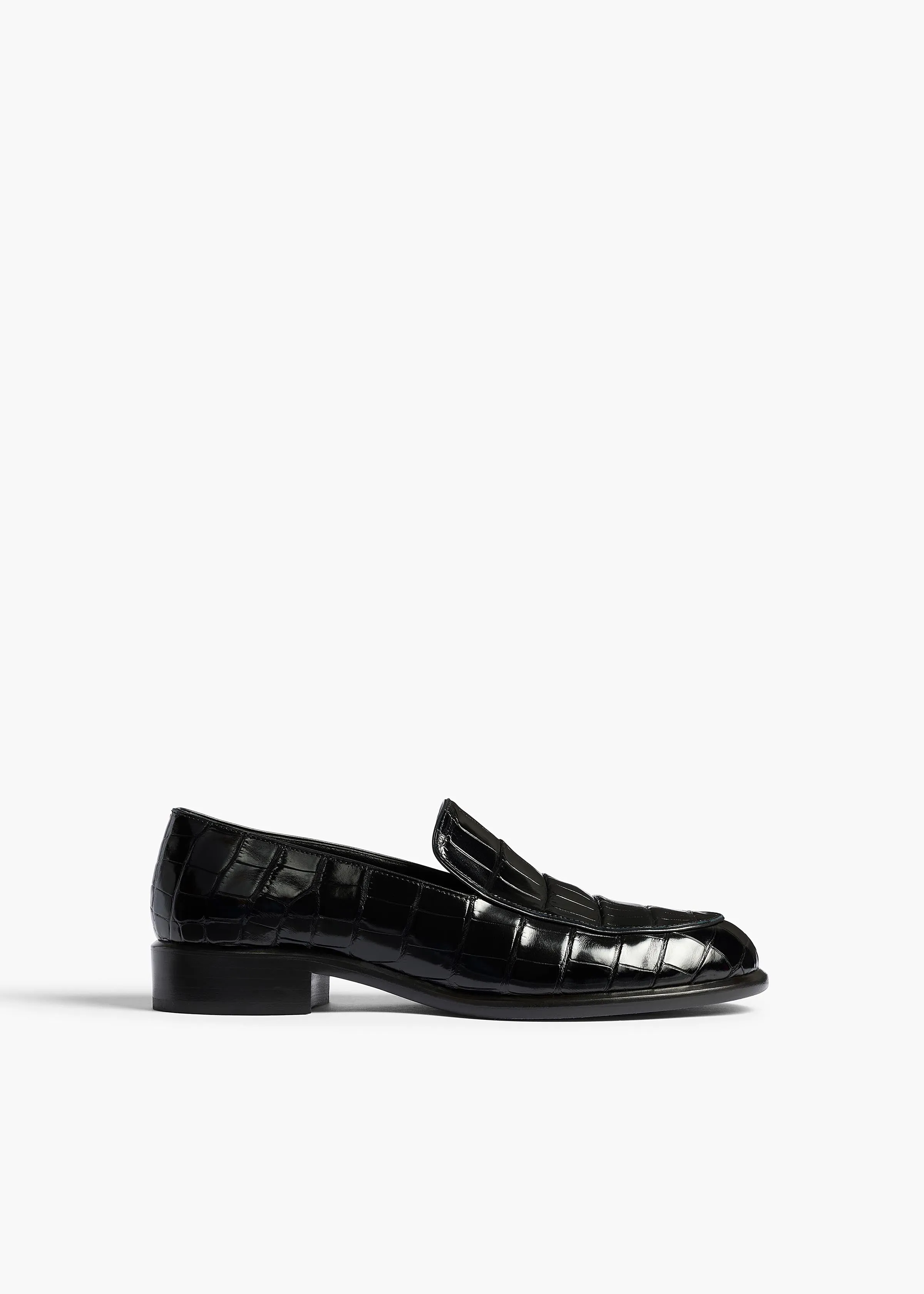 Miles Loafer in Black Alligator sold by KHAITE