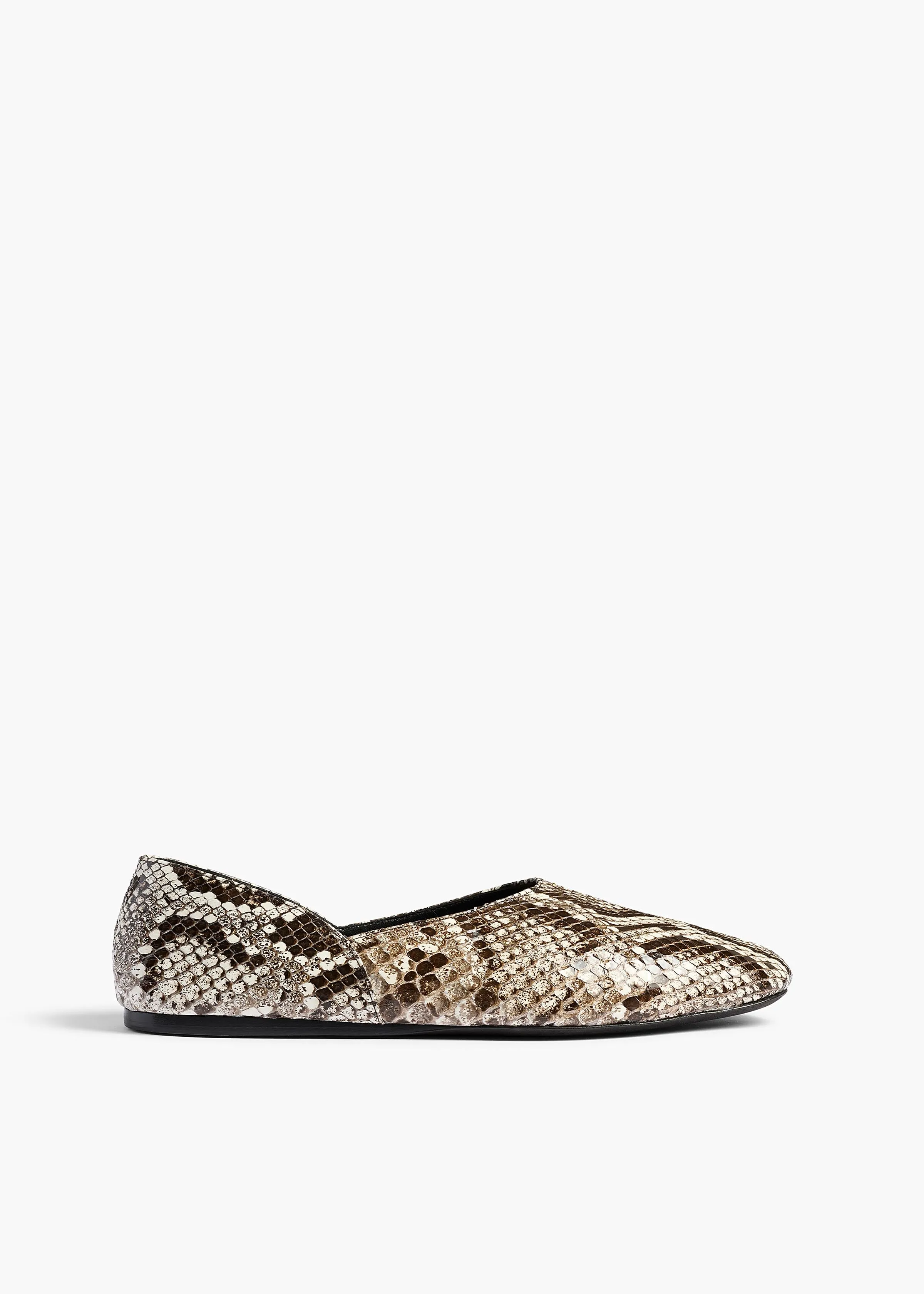 Jane Flat in Natural Python sold by KHAITE