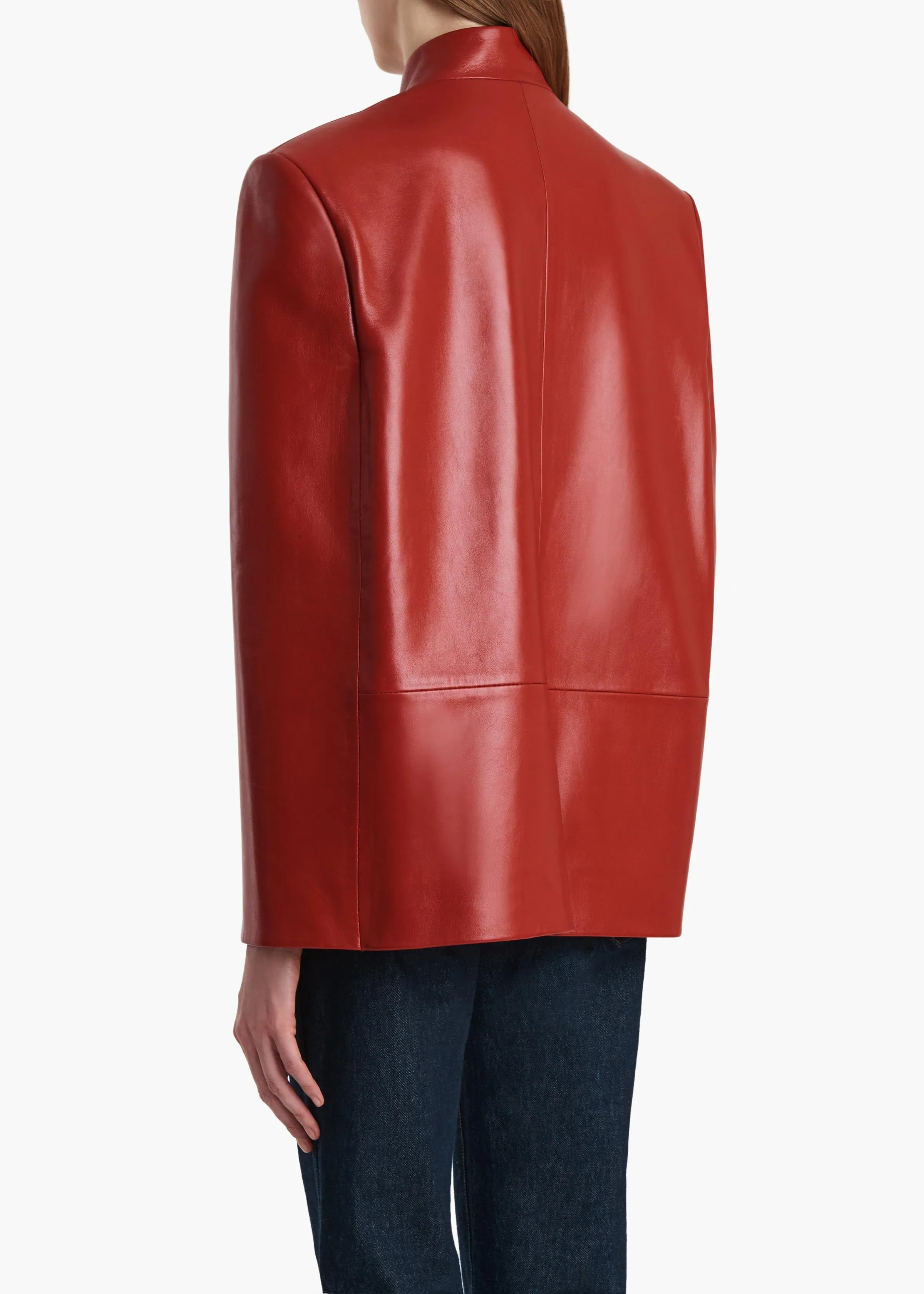 Dolso Jacket in Deep Red Leather sold by KHAITE product image thumbnail 4